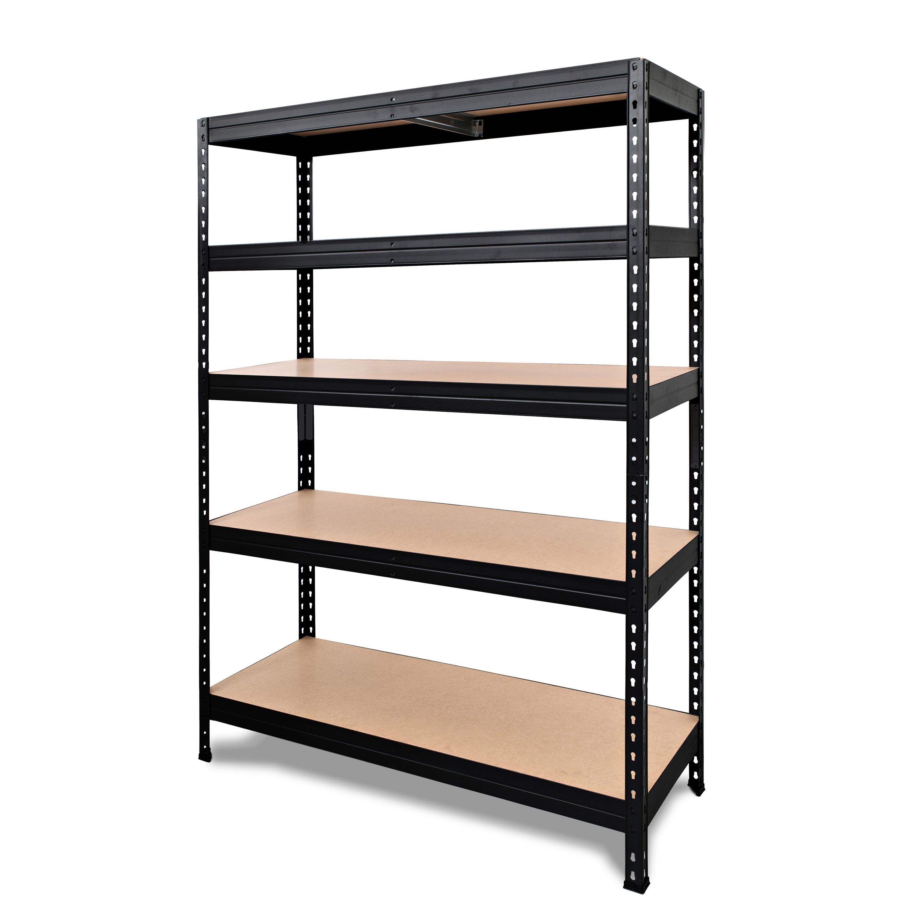 GoodHome Rand 5 shelf HDF & steel Shelving unit (H)1800mm (W)1276mm (D ...