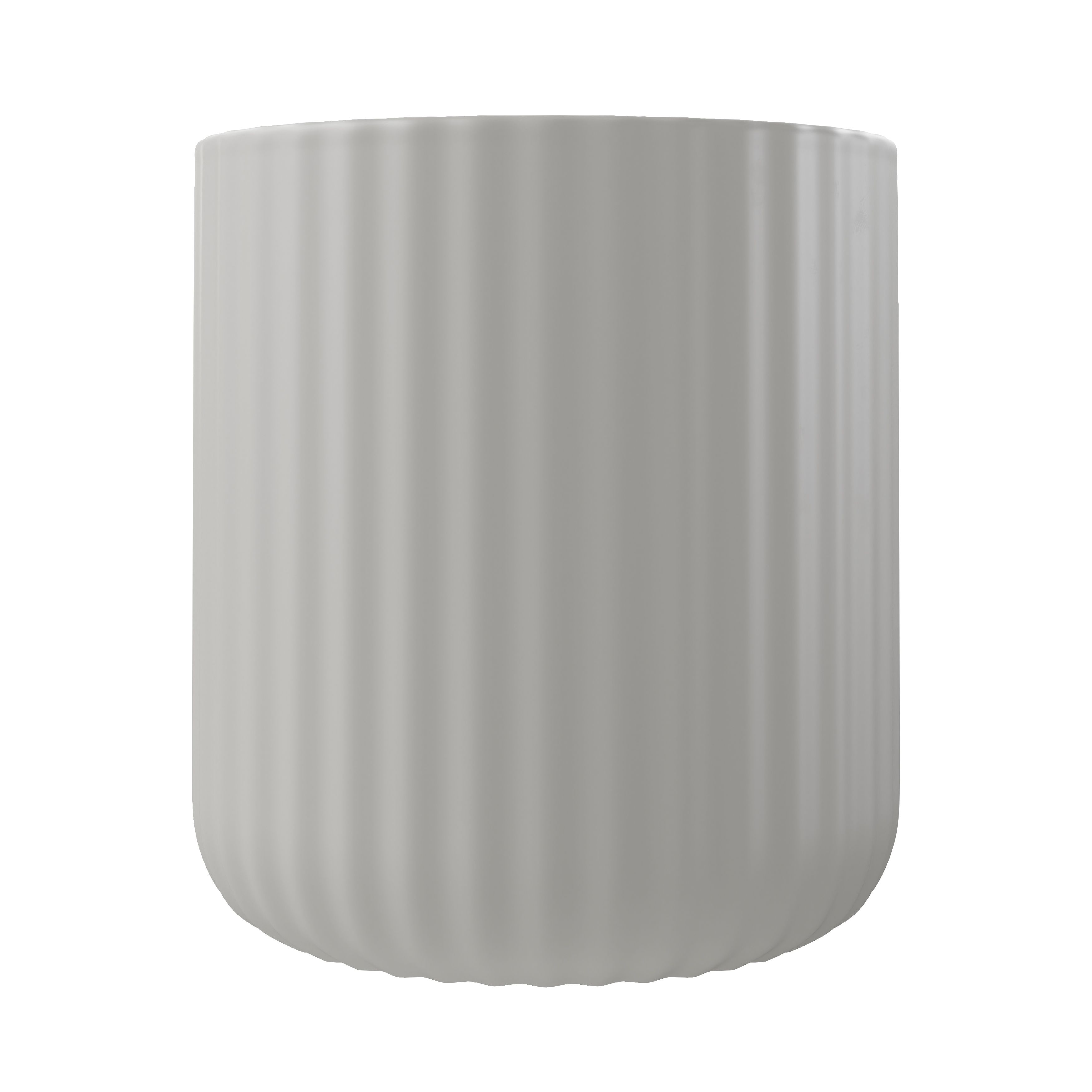 GoodHome Rawa Matt Grey Ribbed effect Ceramic Tumbler