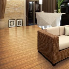 GoodHome Rayong Blonde Wood effect Bamboo Solid wood flooring, 2.21m²