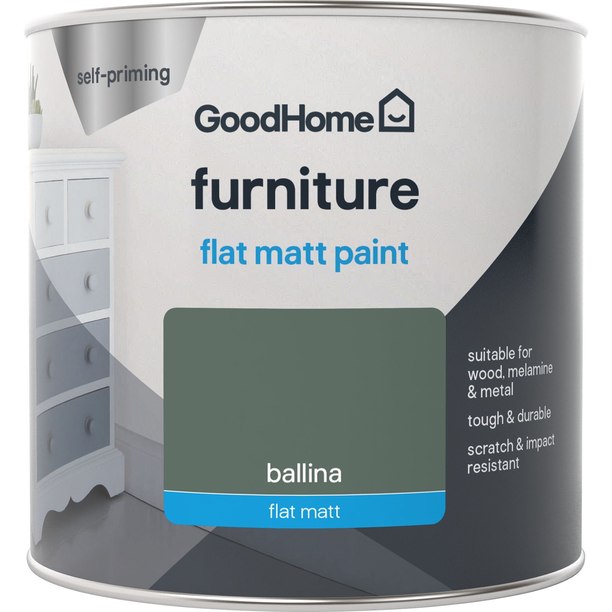 GoodHome Renovation Ballina Flat matt Furniture paint, 500ml