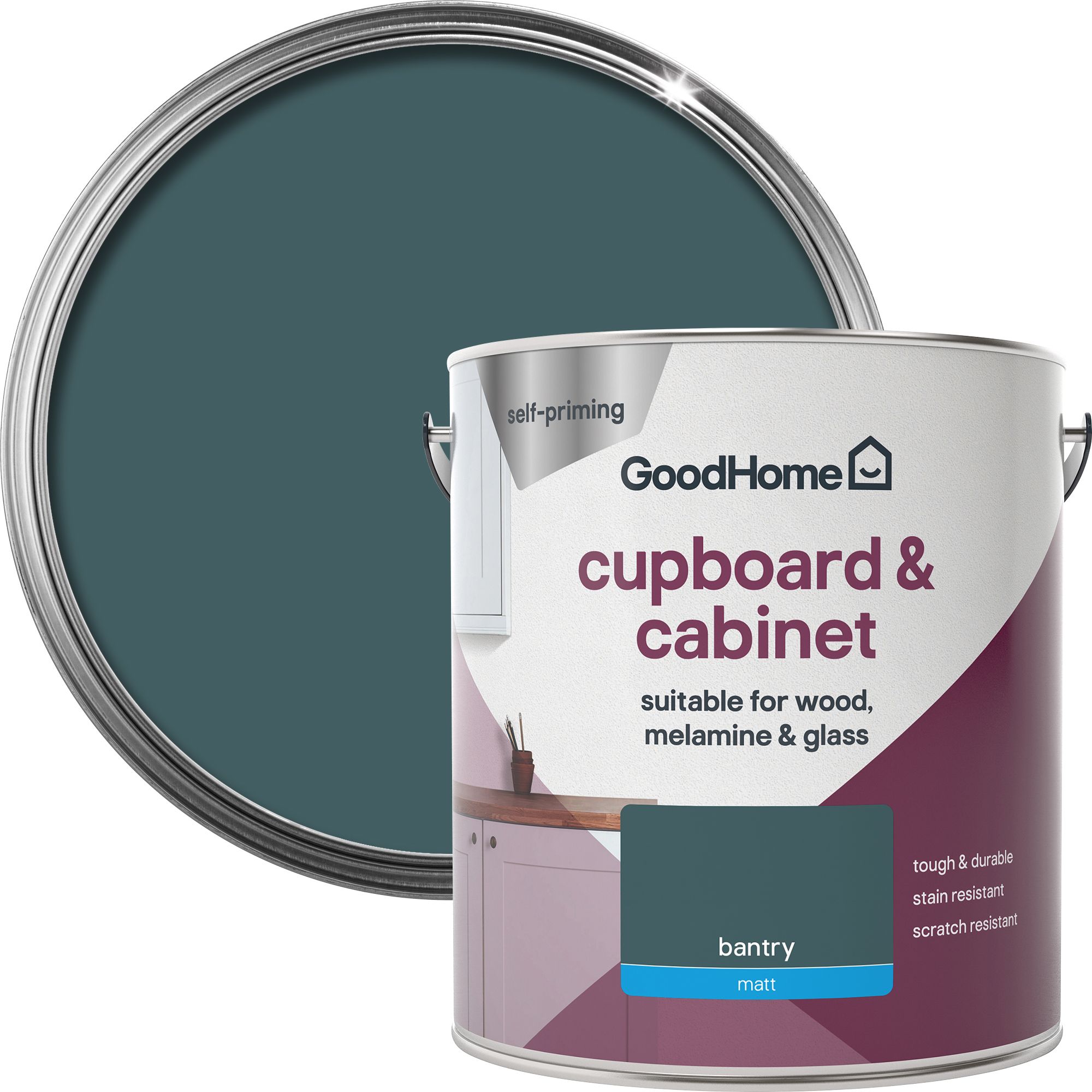 GoodHome Renovation Bantry Matt Cupboard & paint, 2L DIY at B&Q