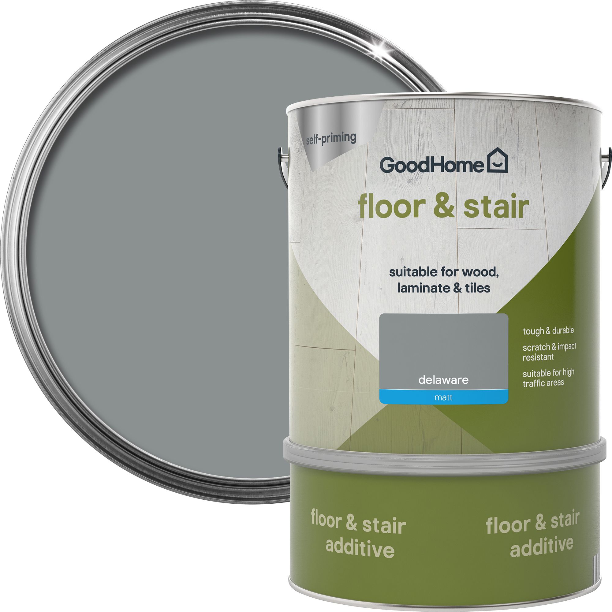 GoodHome Renovation Delaware Matt Floor & stair paint, 2L