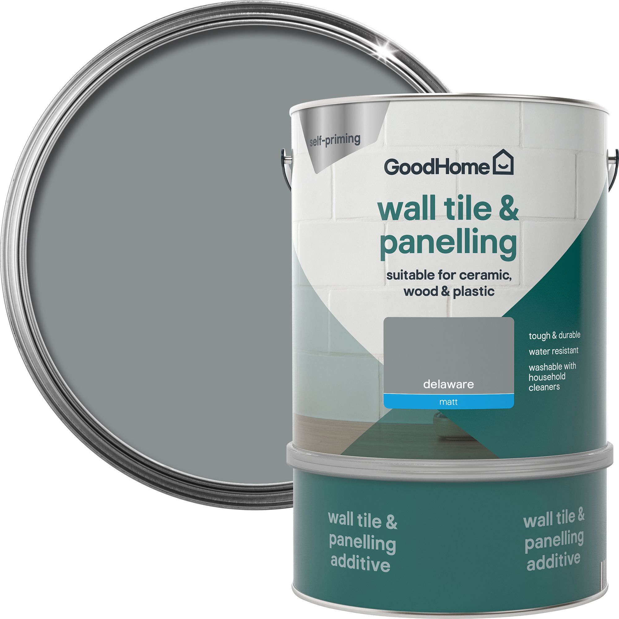 GoodHome Renovation Delaware Matt Wall tile & panelling paint, 2L