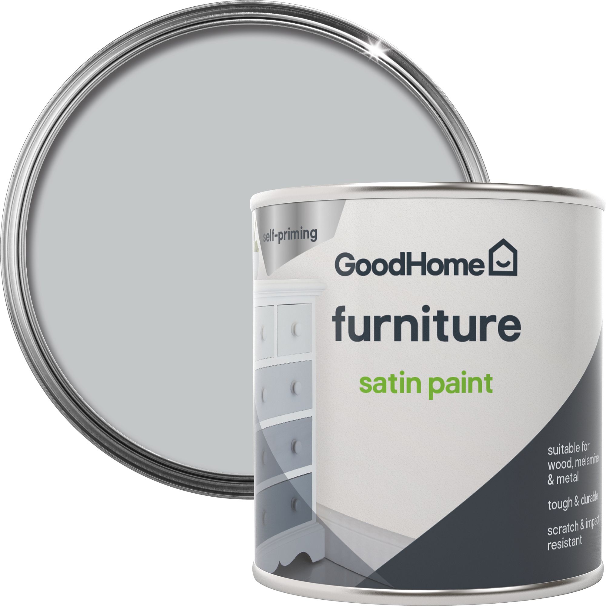 GoodHome Renovation Denali Satinwood Furniture paint, 125ml DIY at B&Q