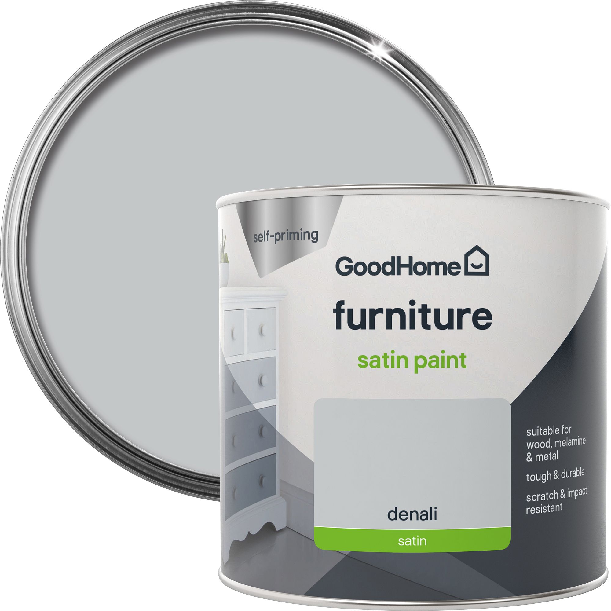 GoodHome Renovation Denali Satinwood Furniture paint, 500ml