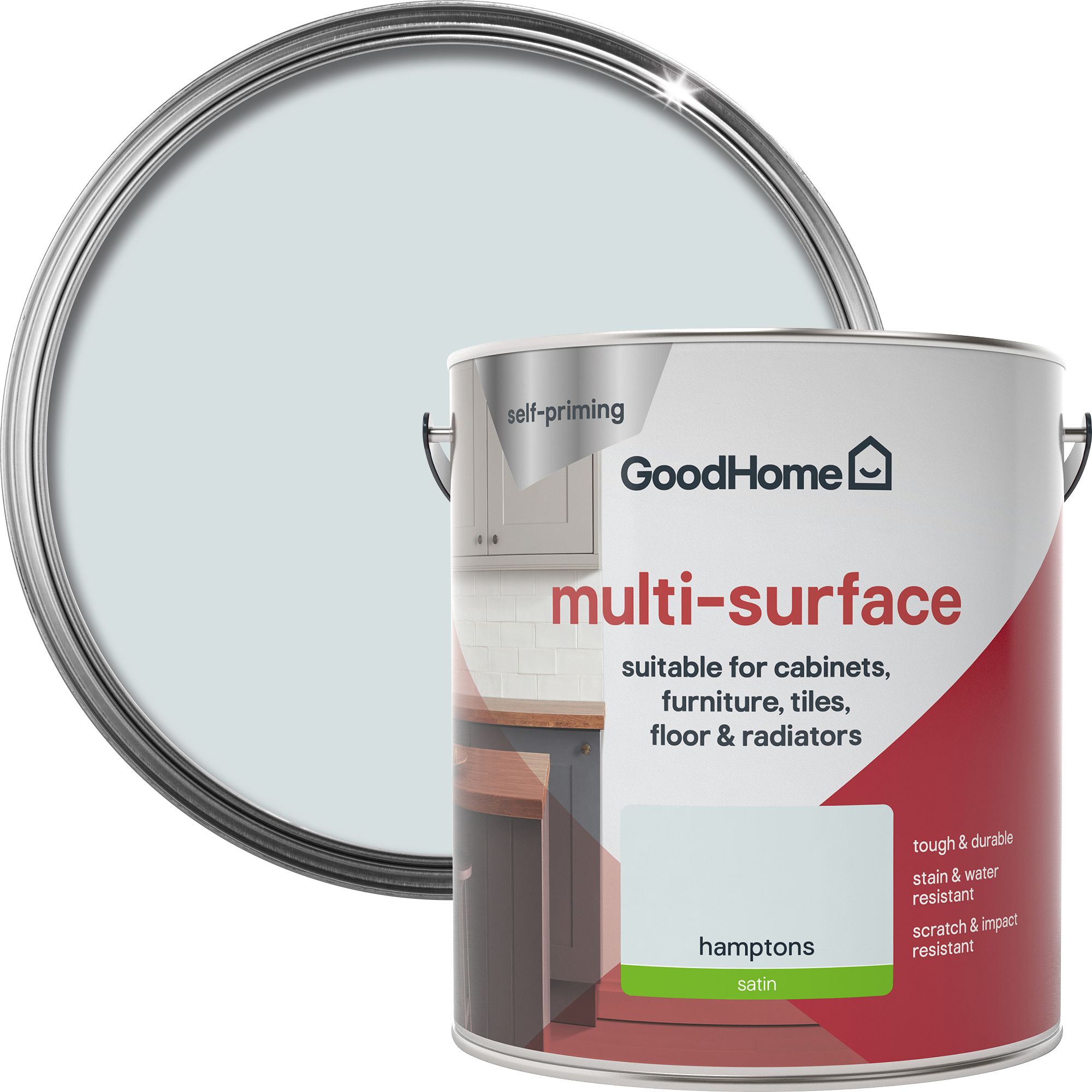 GoodHome Renovation Hamptons Satinwood Multi-room Multi-surface paint, 2L