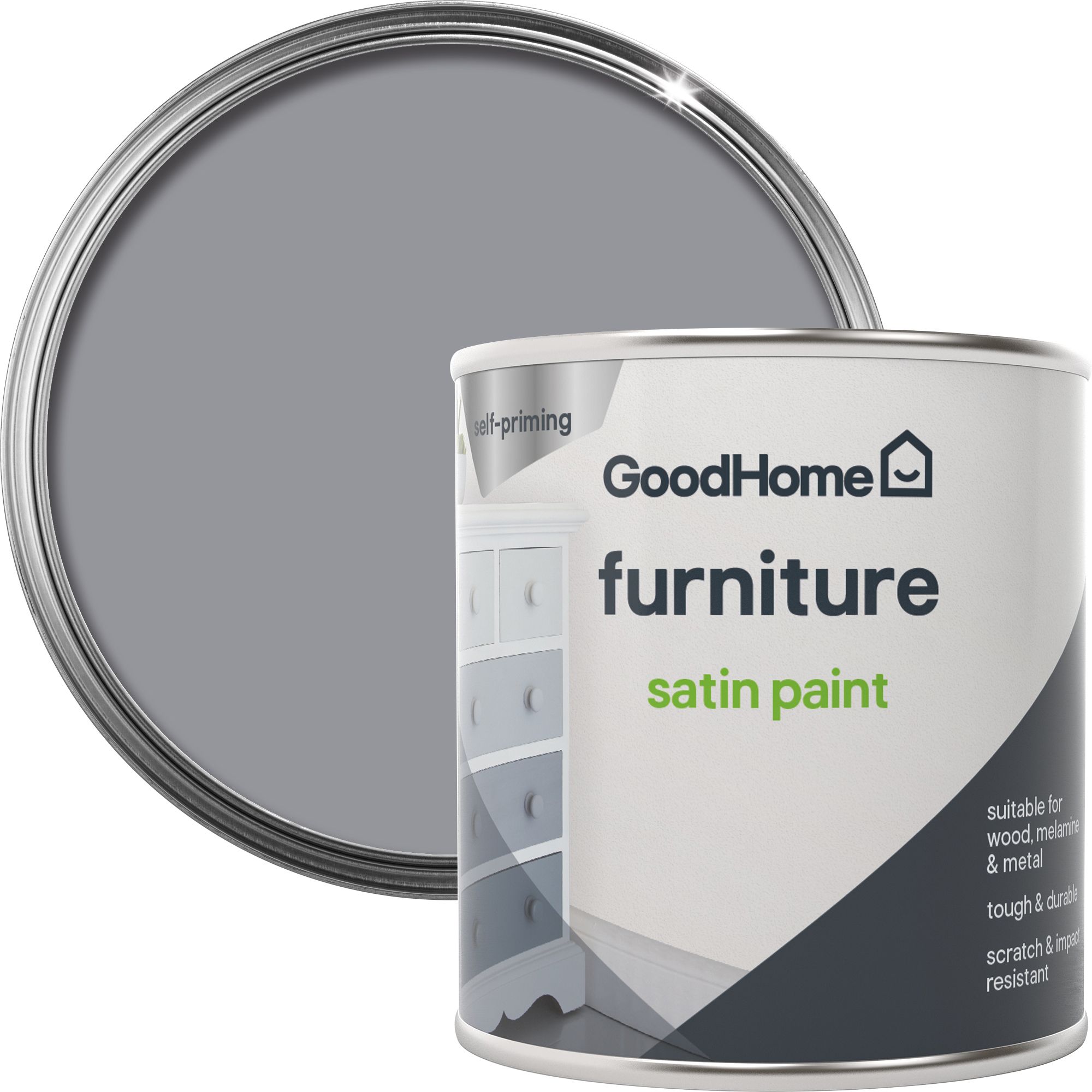 GoodHome Renovation Queens Satinwood Multi-room Furniture paint, 125ml