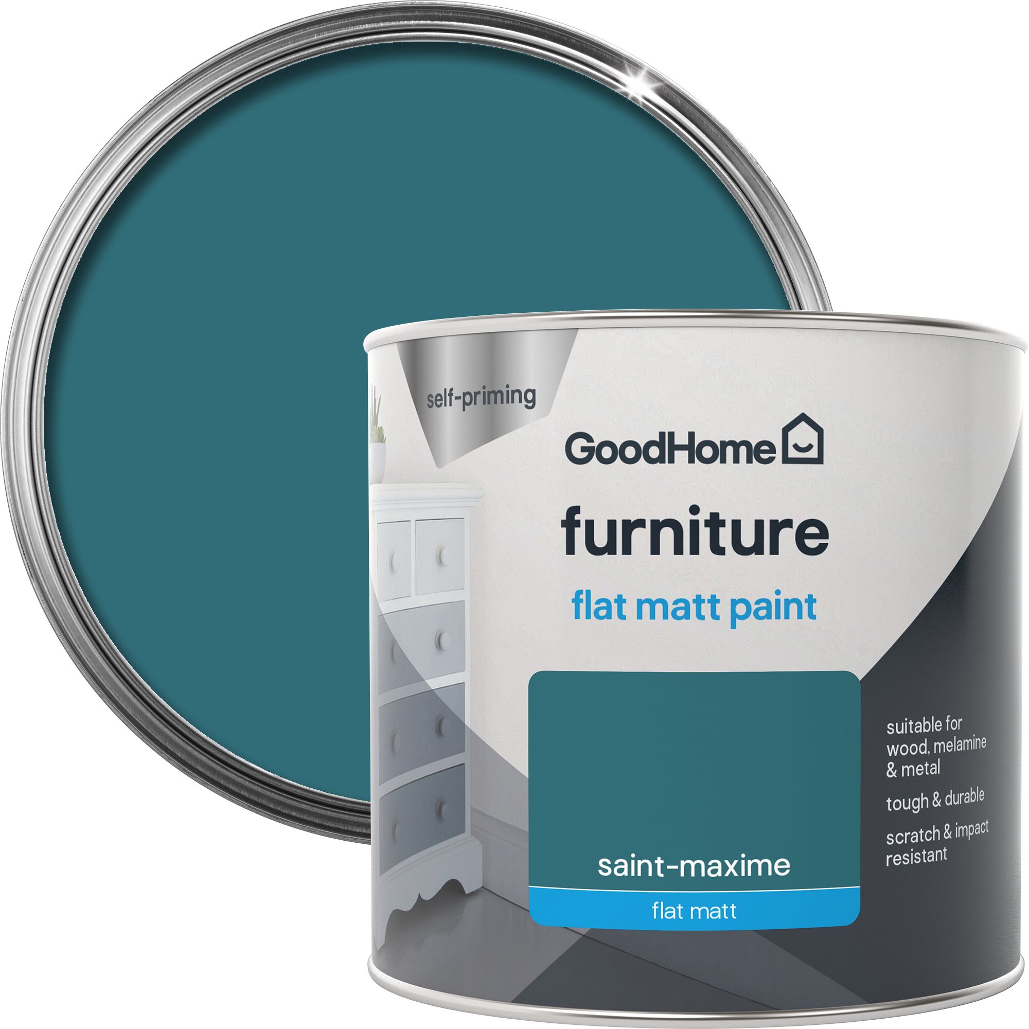 GoodHome Renovation SainteMaxime Flat matt Furniture paint, 500ml