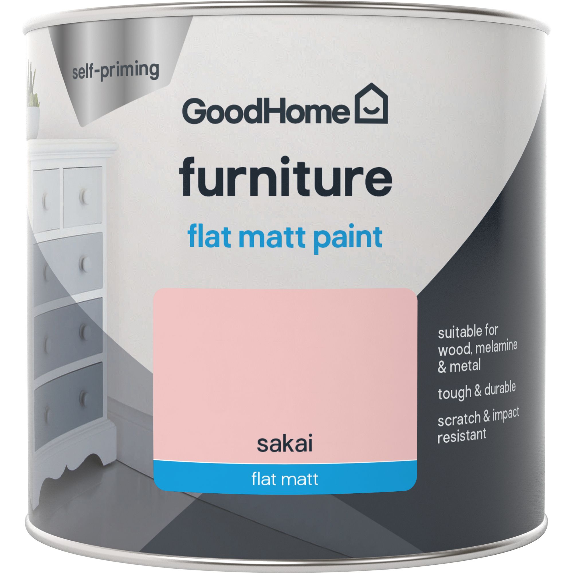 GoodHome Renovation Sakai Flat matt Furniture paint, 500ml