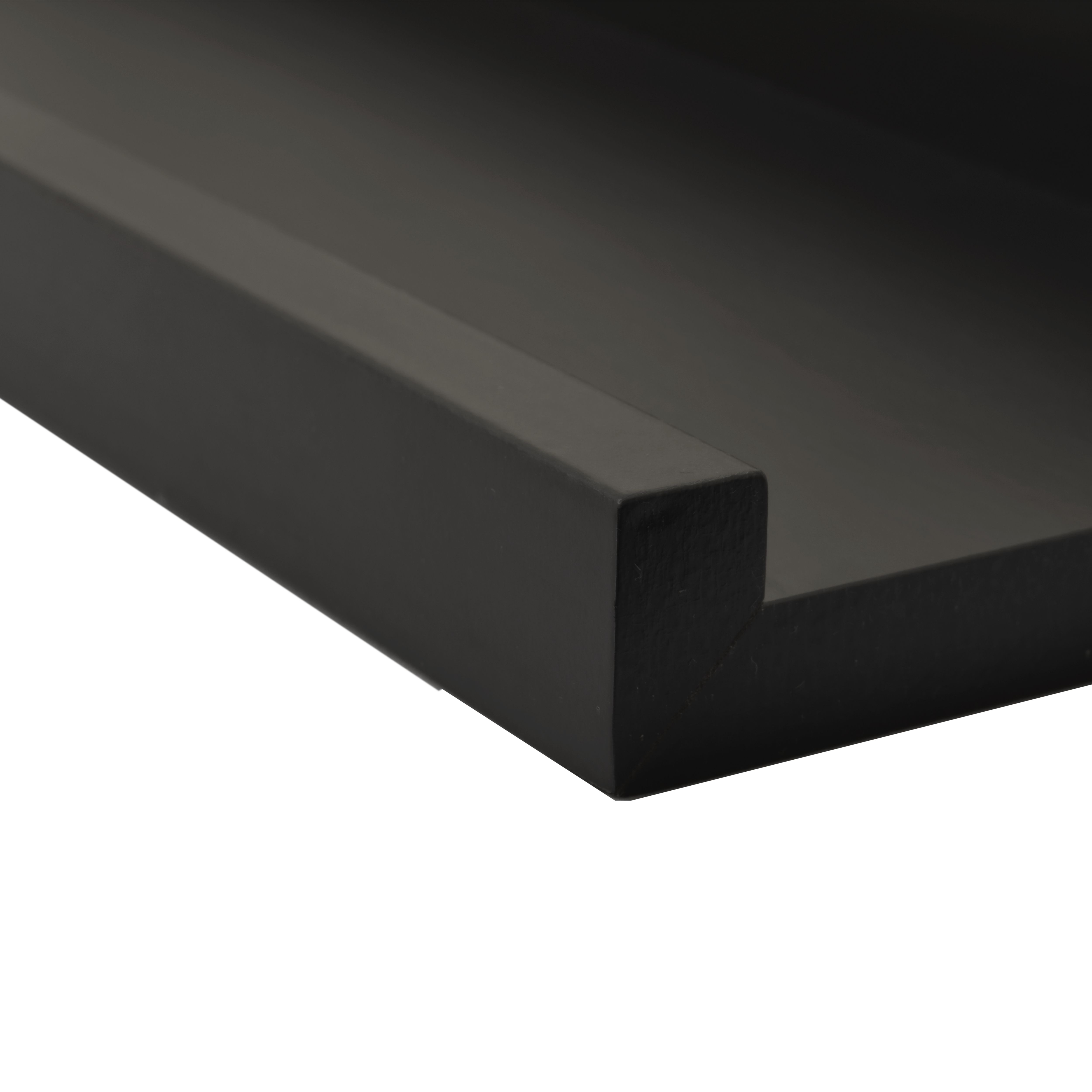 GoodHome Rigga Matt black Rectangular Photo shelf (L)60cm x (D)10cm