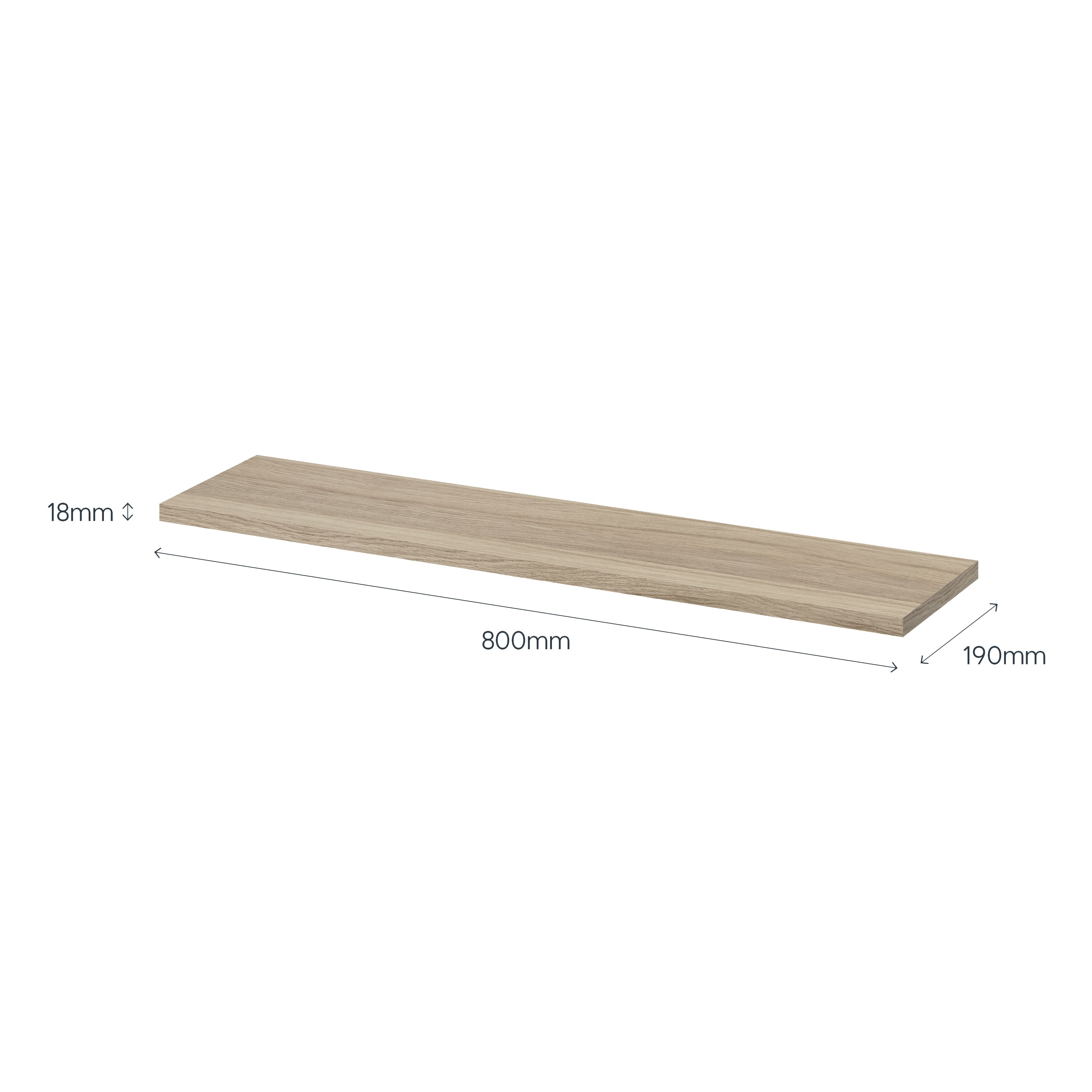 GoodHome Rigga Modular Oak effect Rectangular Floating shelf (L)80cm x ...