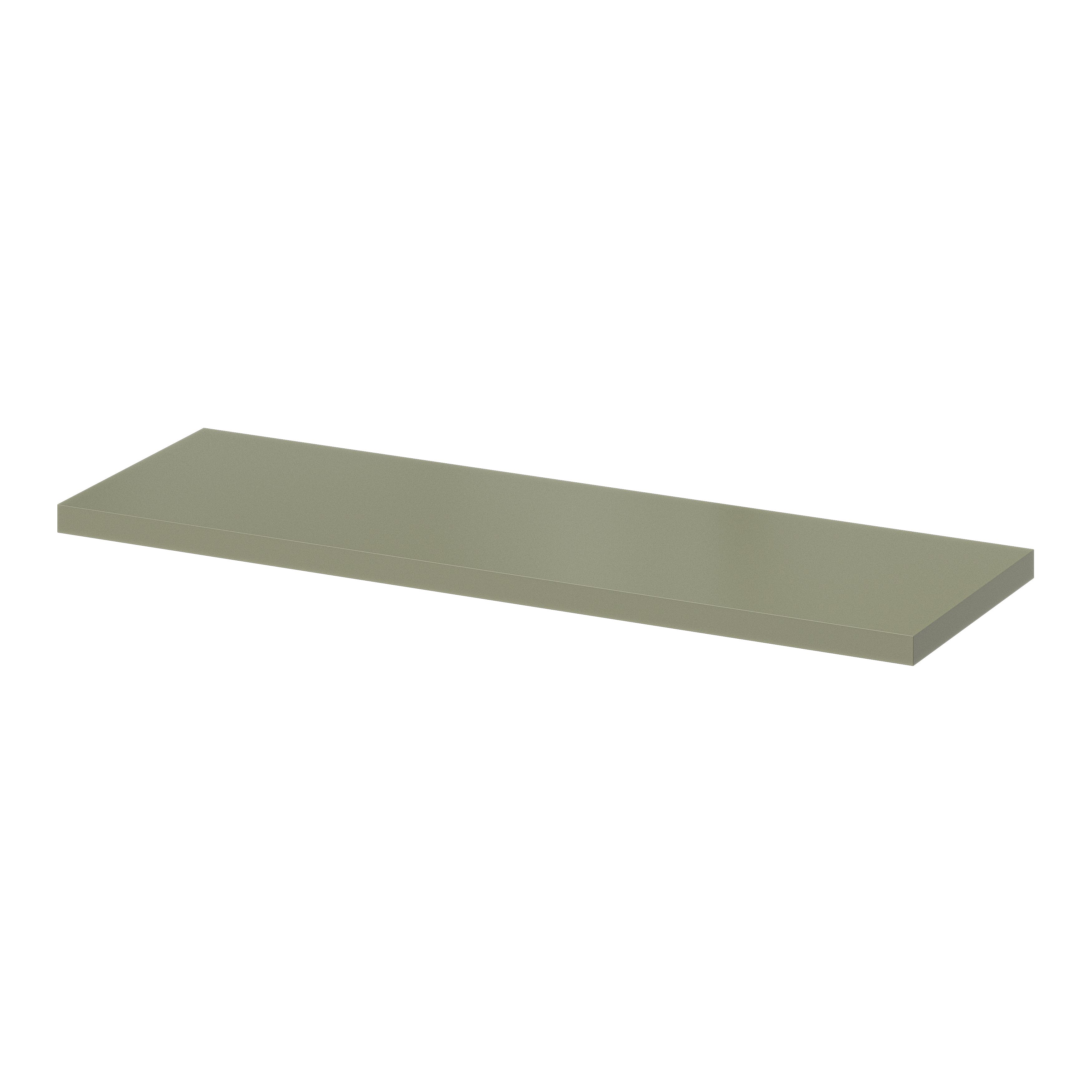 GoodHome Rigga Modular Tea green Timber Rectangular Floating shelf (L ...
