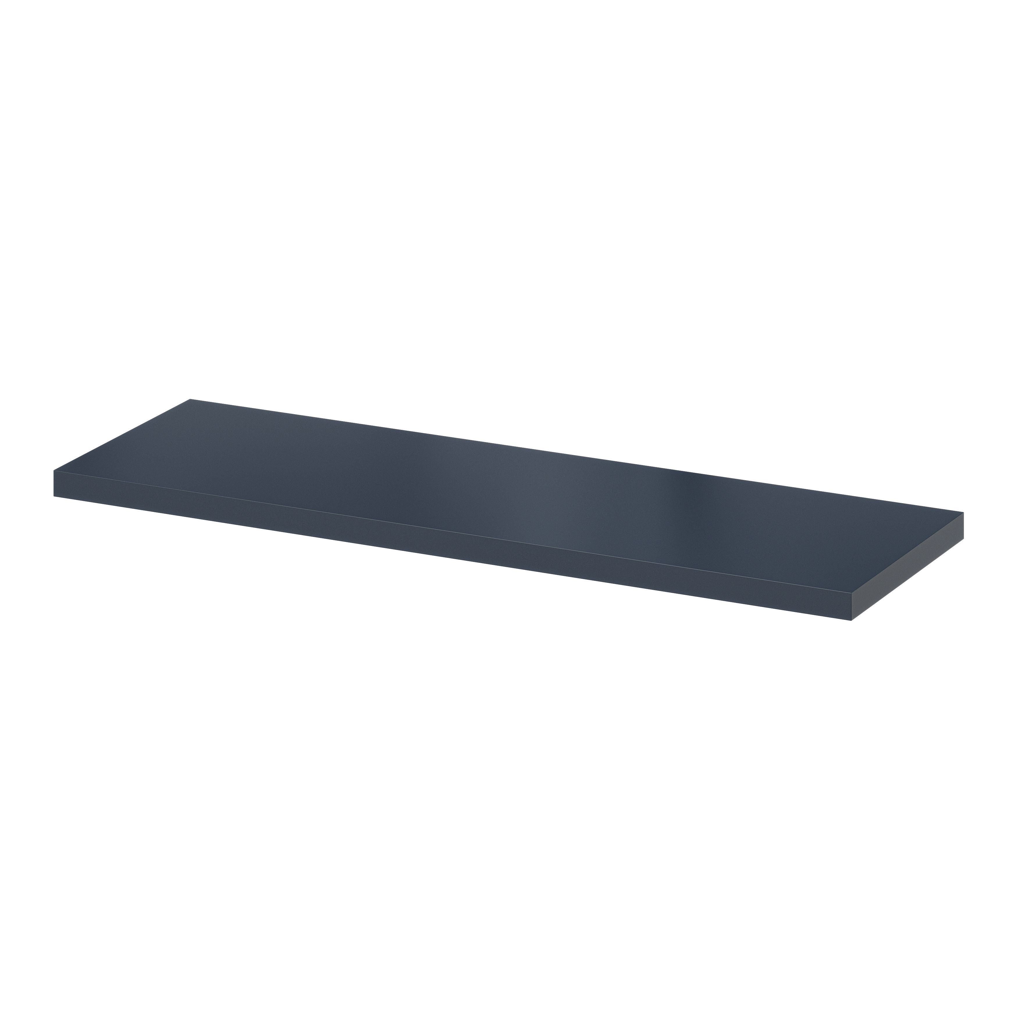 GoodHome Rigga Navy blue Timber Rectangular Floating shelf (L)600mm (D