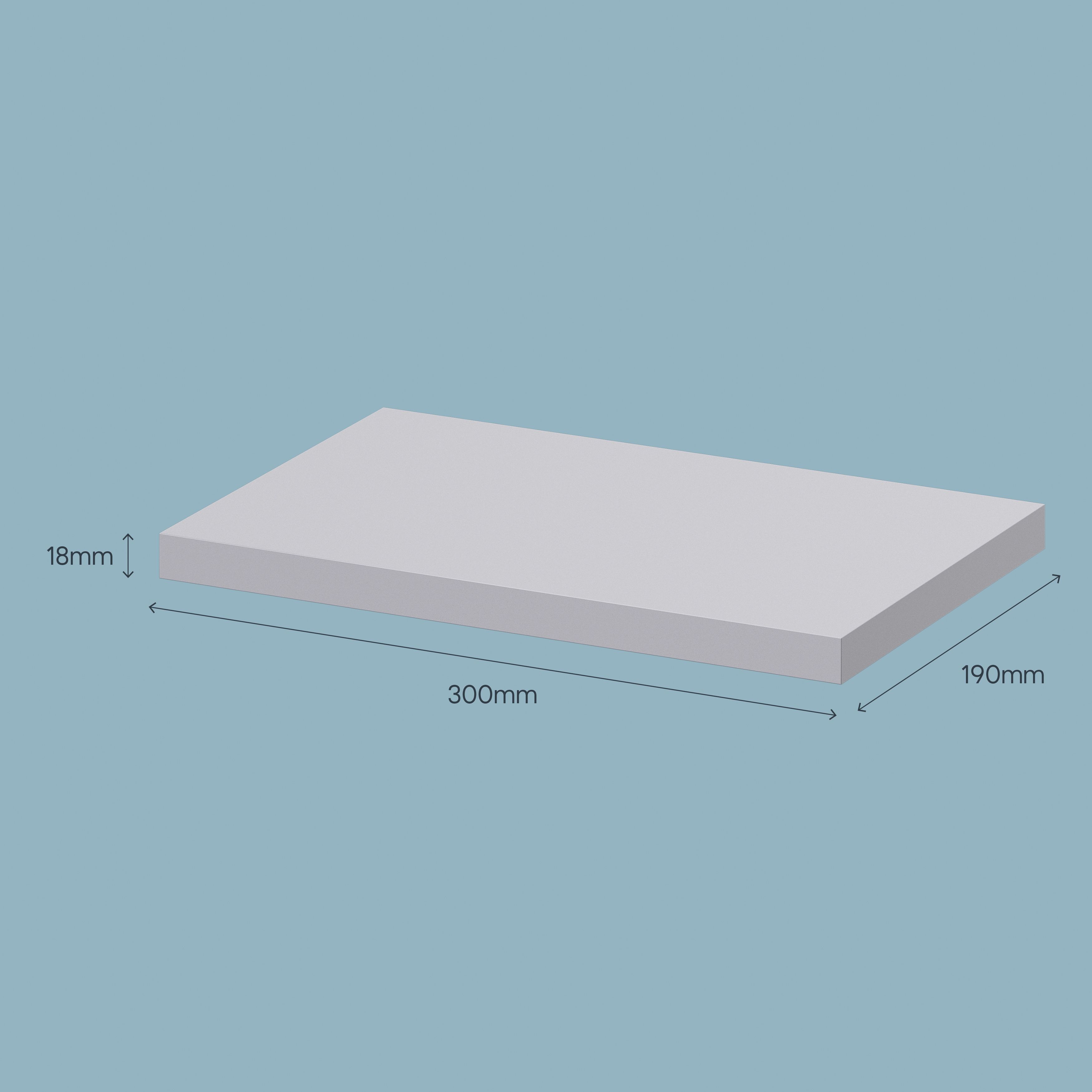 GoodHome Rigga Rectangular Floating shelf (L)30cm x (D)19cm