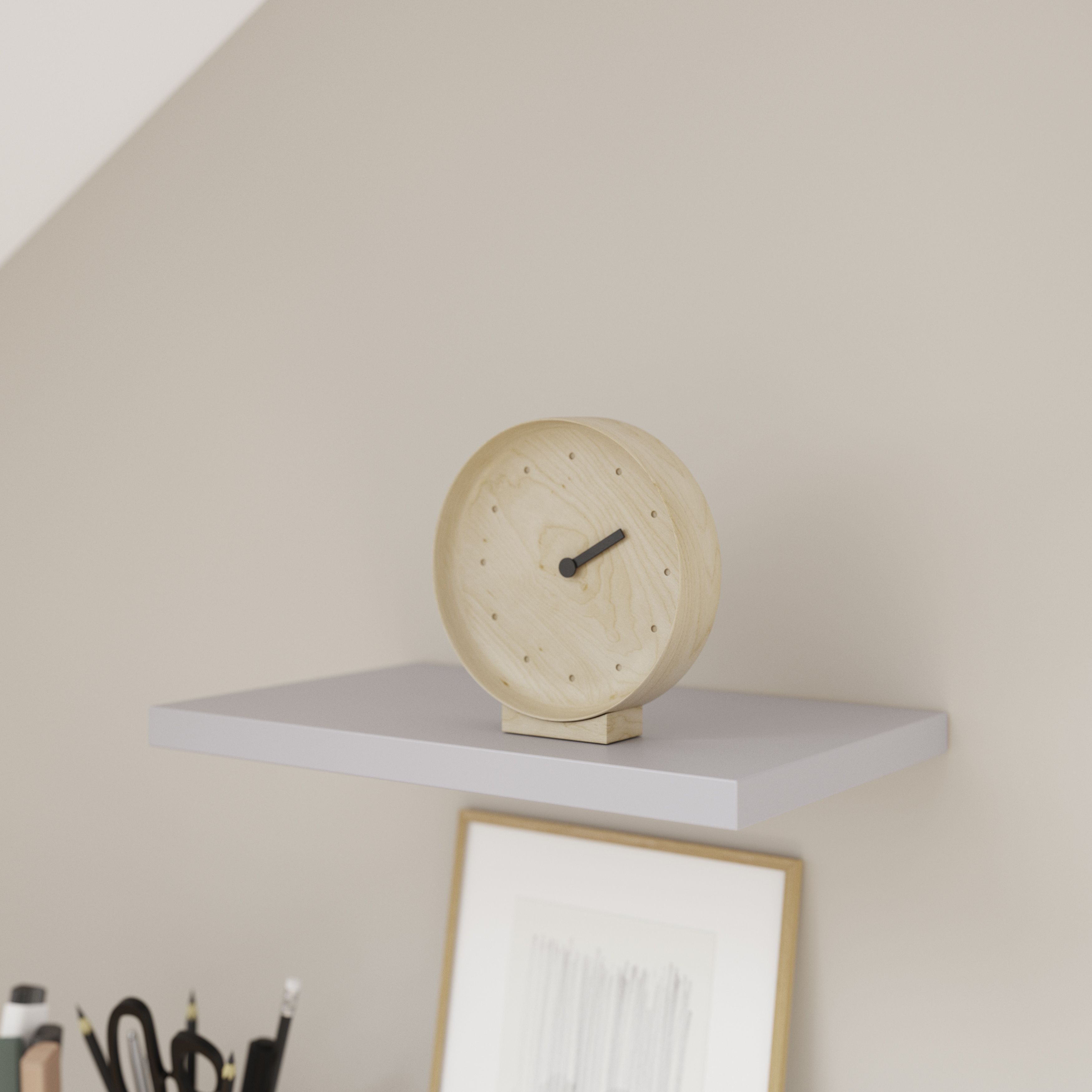 GoodHome Rigga Satin light grey Rectangular Floating shelf (L)30cm x (D ...