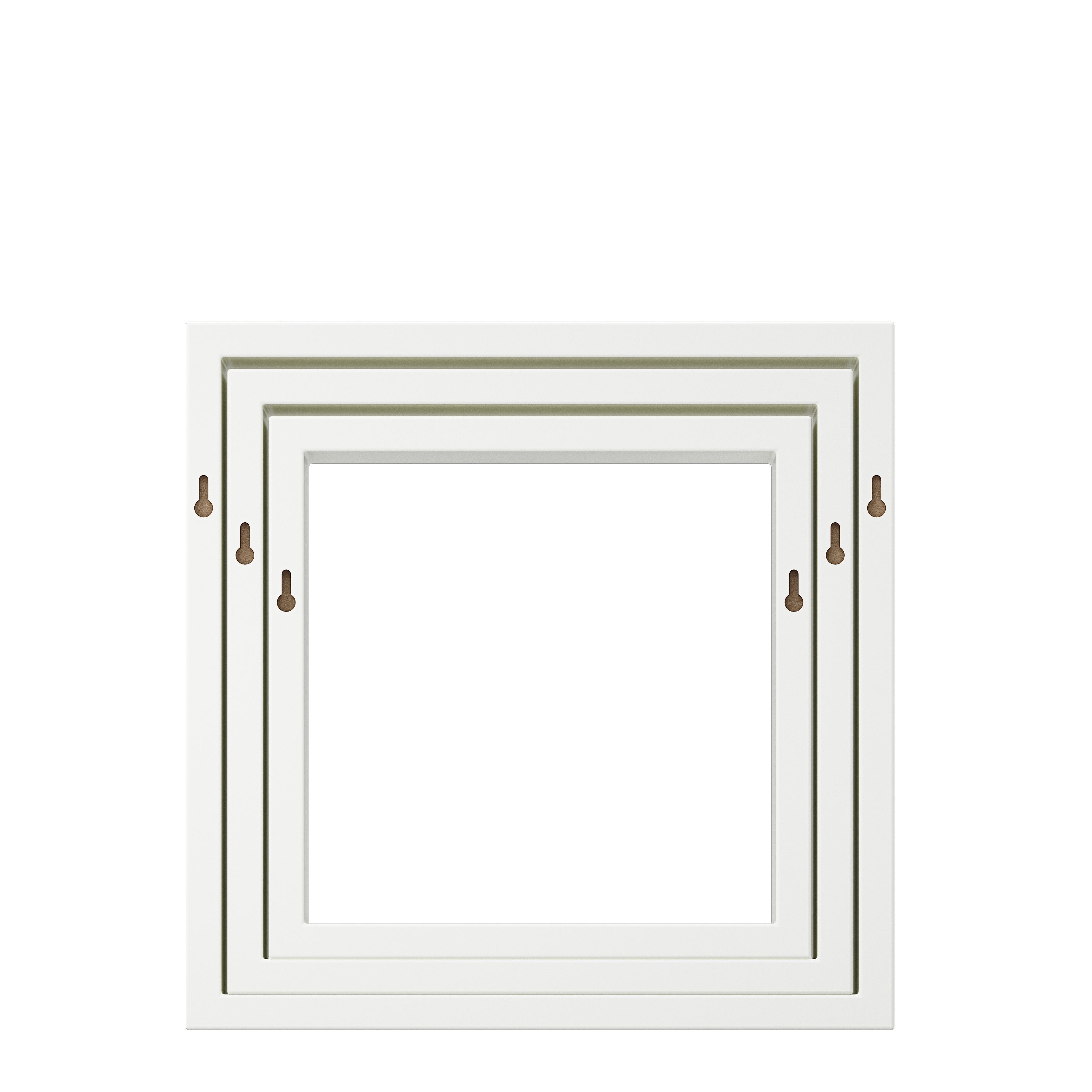 GoodHome Rigga Satin white Cube shelf (L)30cm x (D)9.8cm, Set of 3