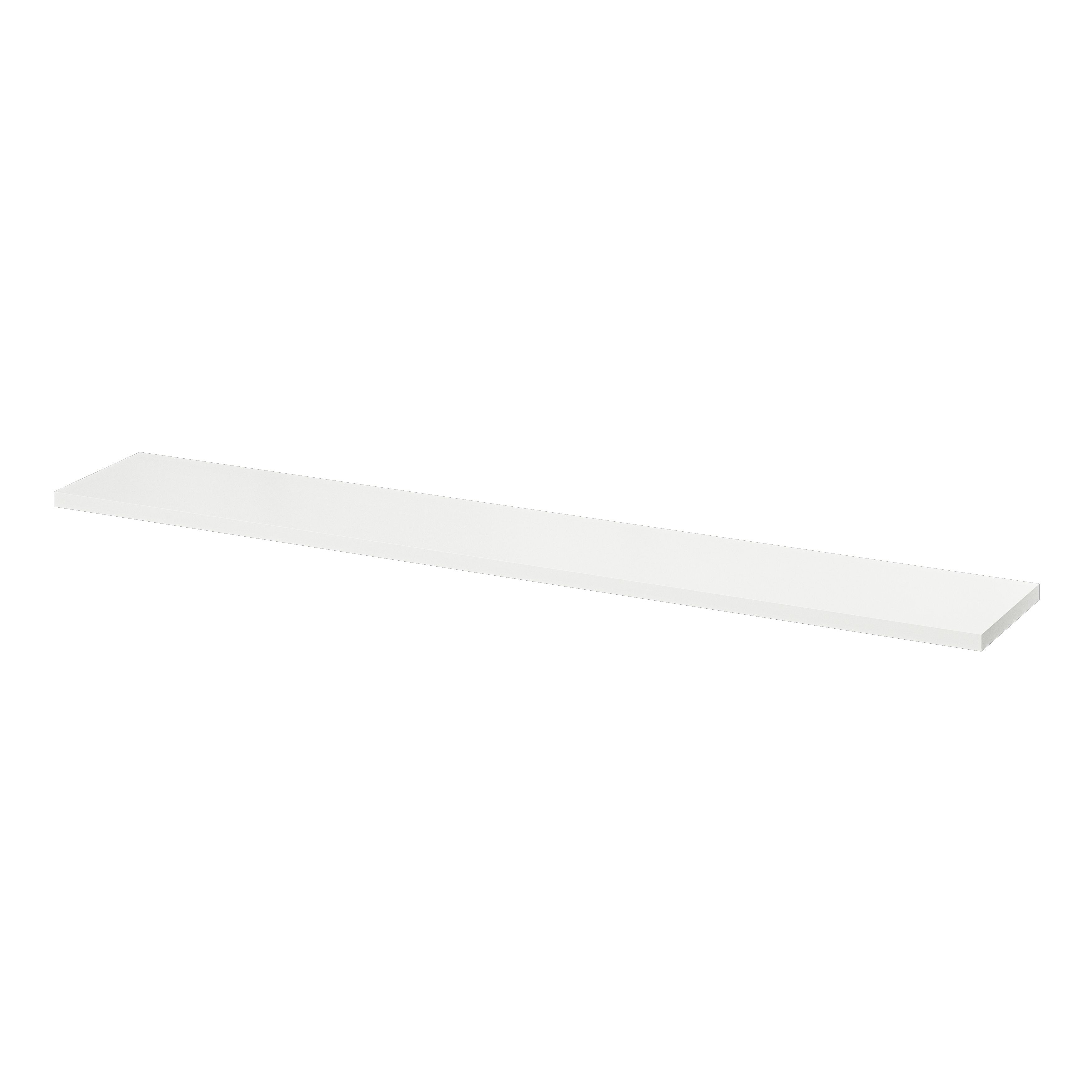 GoodHome Rigga Satin white Rectangular Floating shelf (L)118cm x (D)19cm