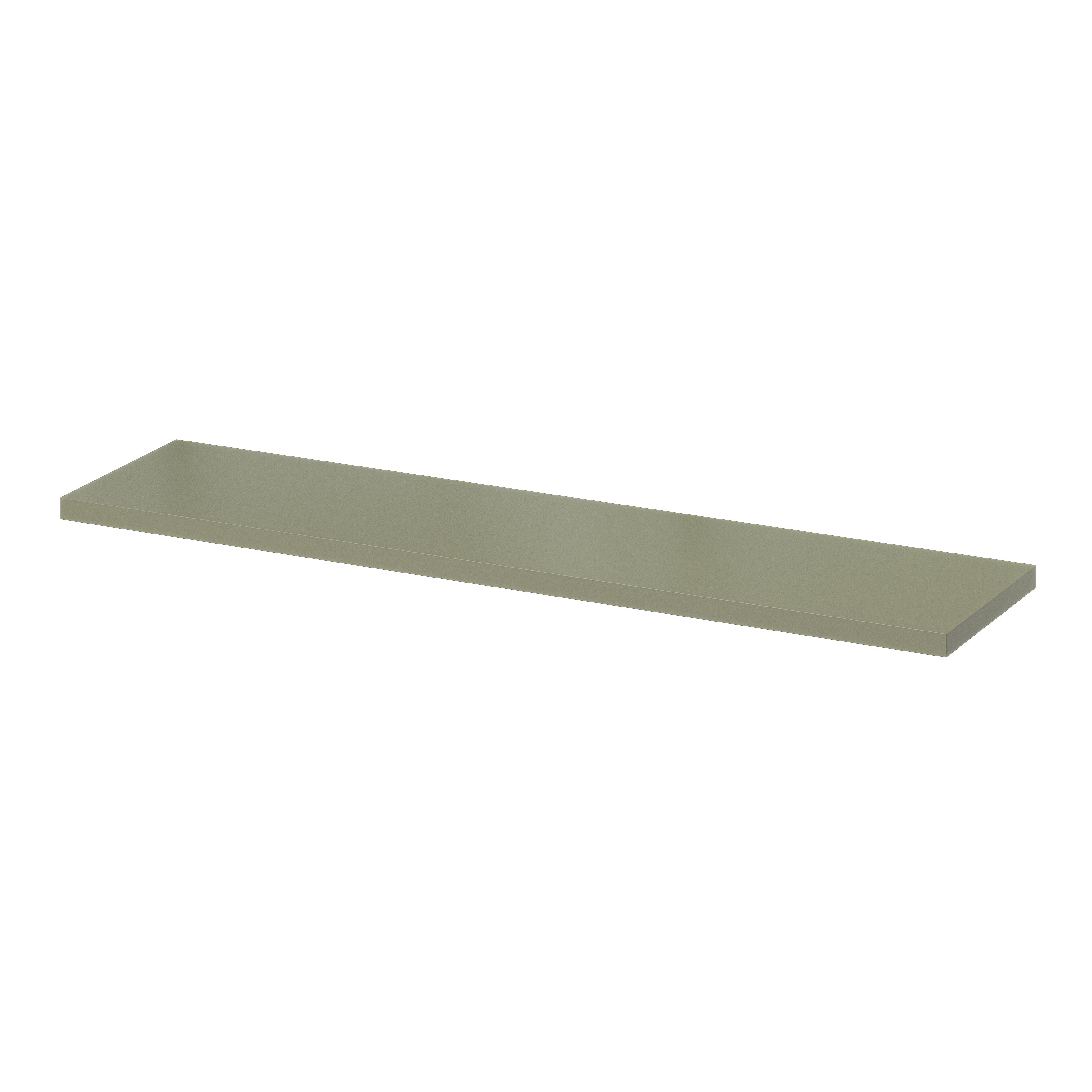 GoodHome Rigga Tea green Timber Rectangular Floating shelf (L)800mm (D