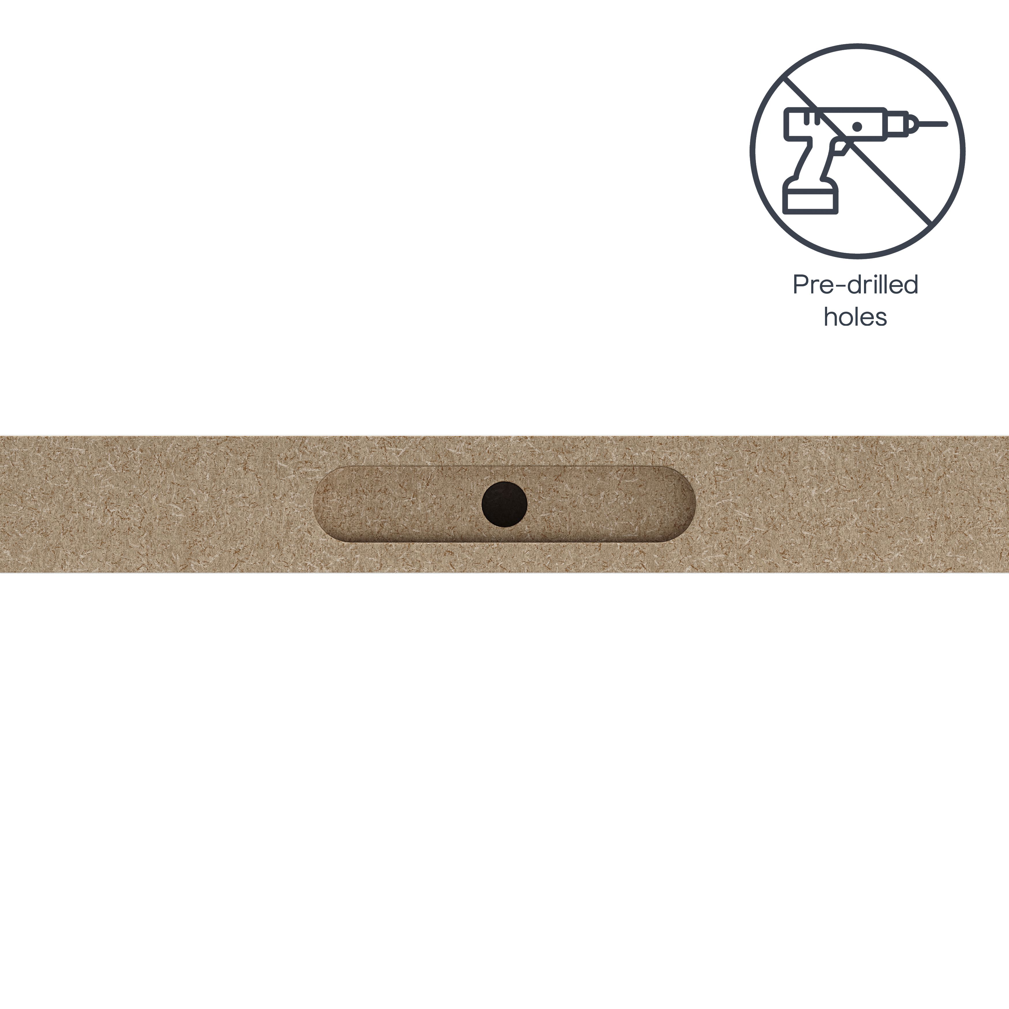 GoodHome Rigga White Rectangular Floating shelf (L)118cm x (D)19cm