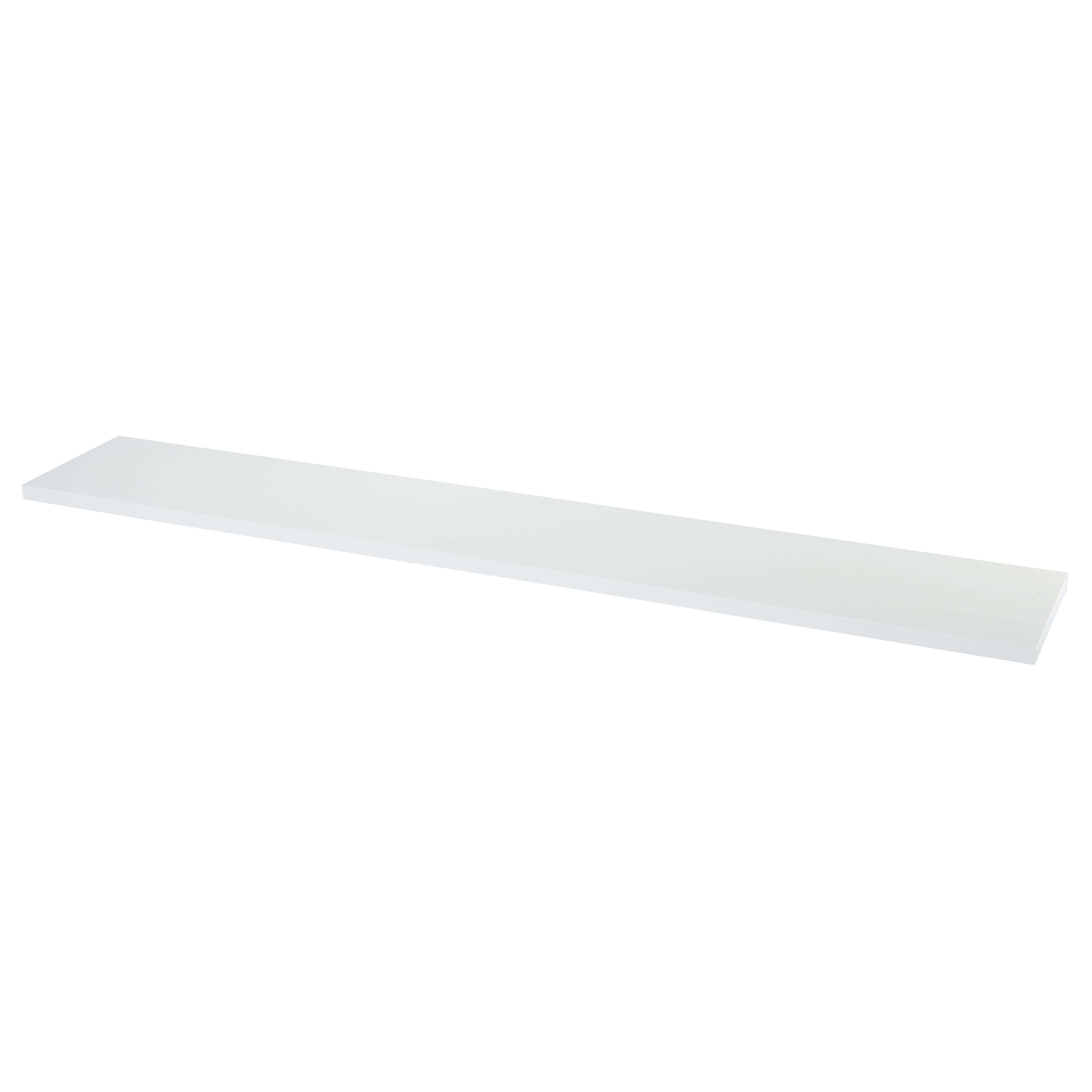 GoodHome Rigga White Rectangular Floating shelf (L)118cm x (D)19cm