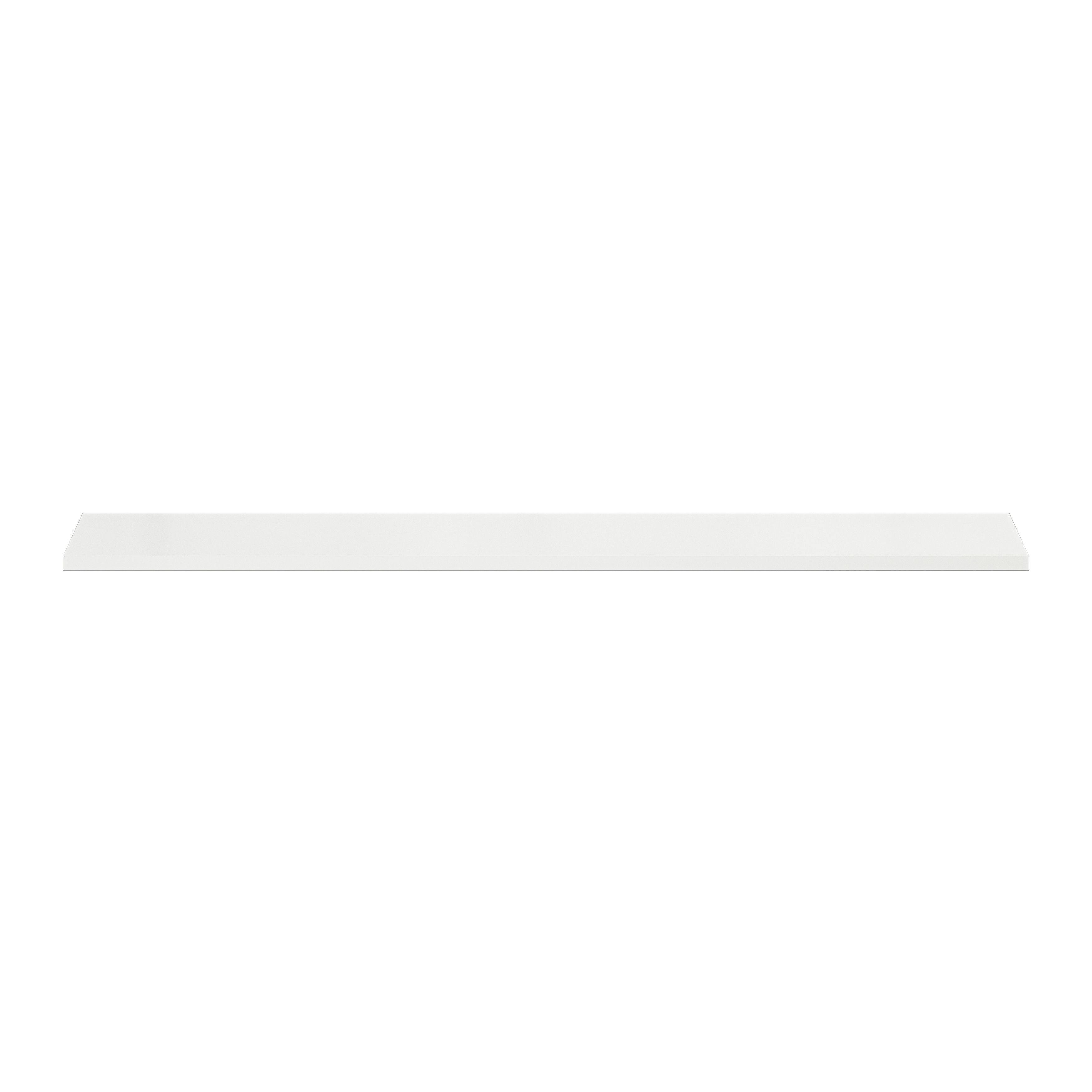 GoodHome Rigga White Rectangular Floating shelf (L)118cm x (D)19cm