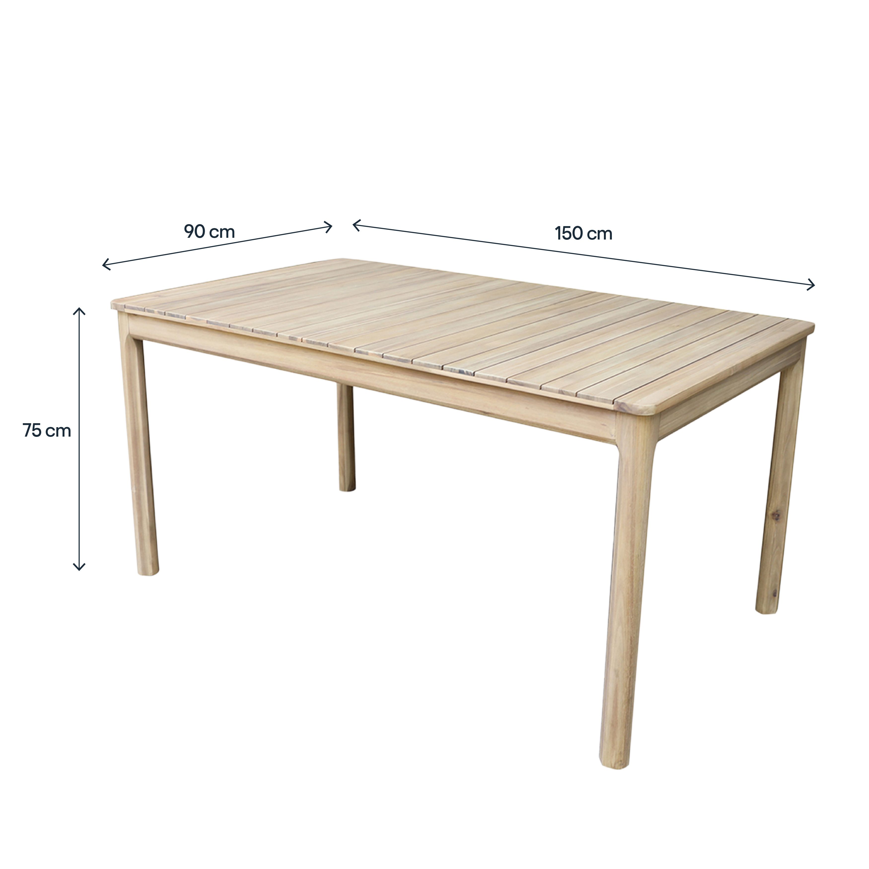 GoodHome Riveo Wooden 6 seater Rectangular Table