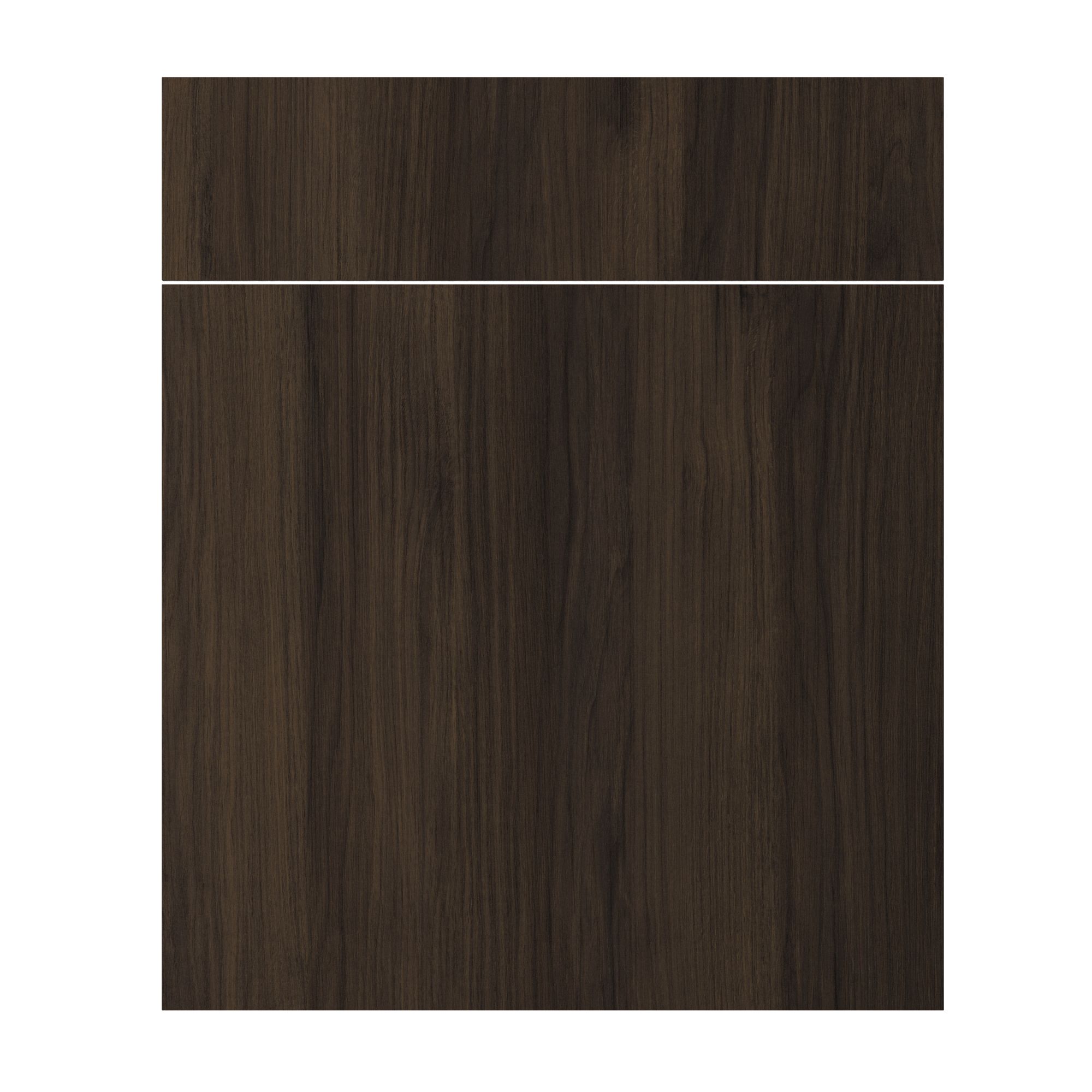 GoodHome Rivero Matt walnut effect Door & drawer, 715mm x 18mm x 597mm 600mm