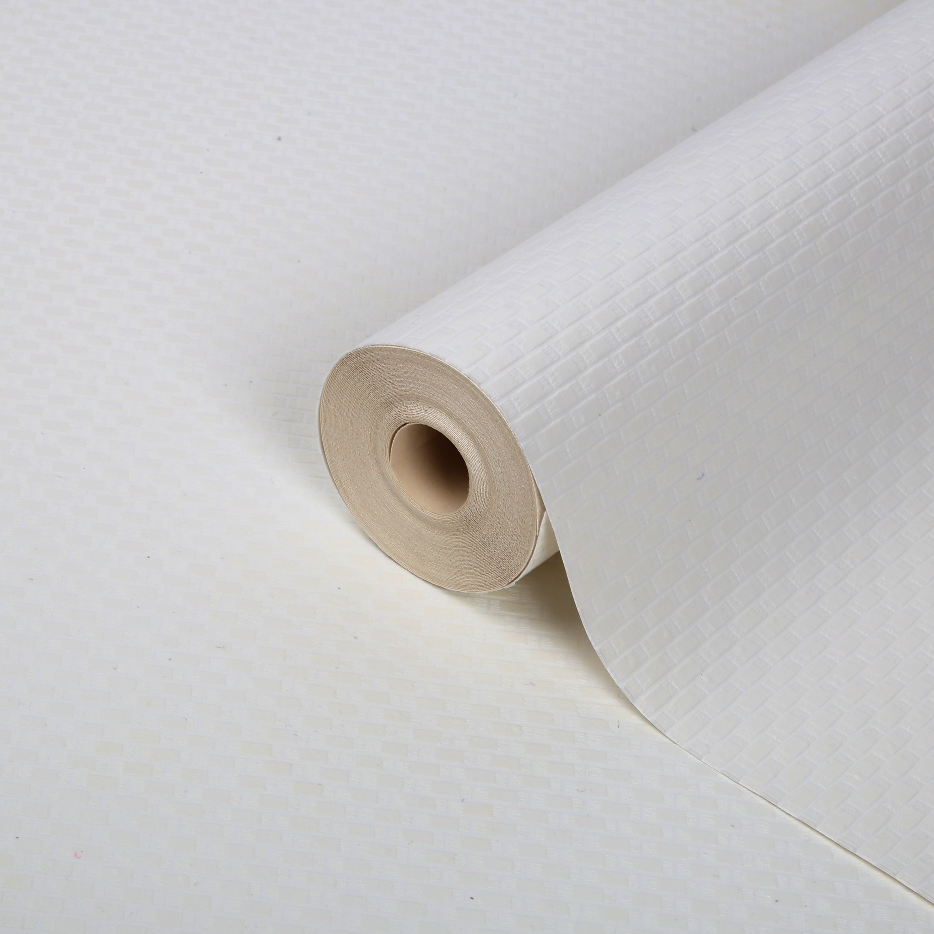 GoodHome Rivina White Woven effect Shabby chic Textured Wallpaper