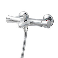 GoodHome Rize Chrome effect Wall-mounted Thermostatic Shower mixer Tap