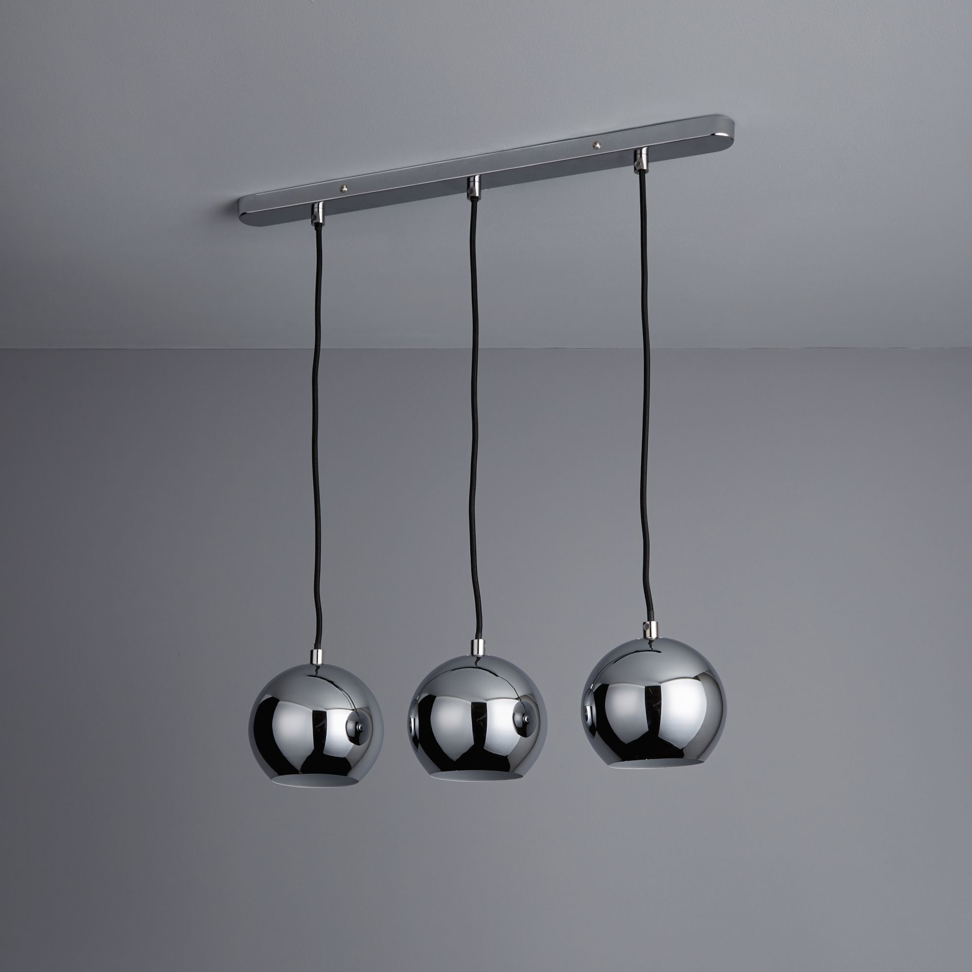 GoodHome Roccheta Chrome effect 3 Lamp Pendant ceiling light, (Dia)140mm