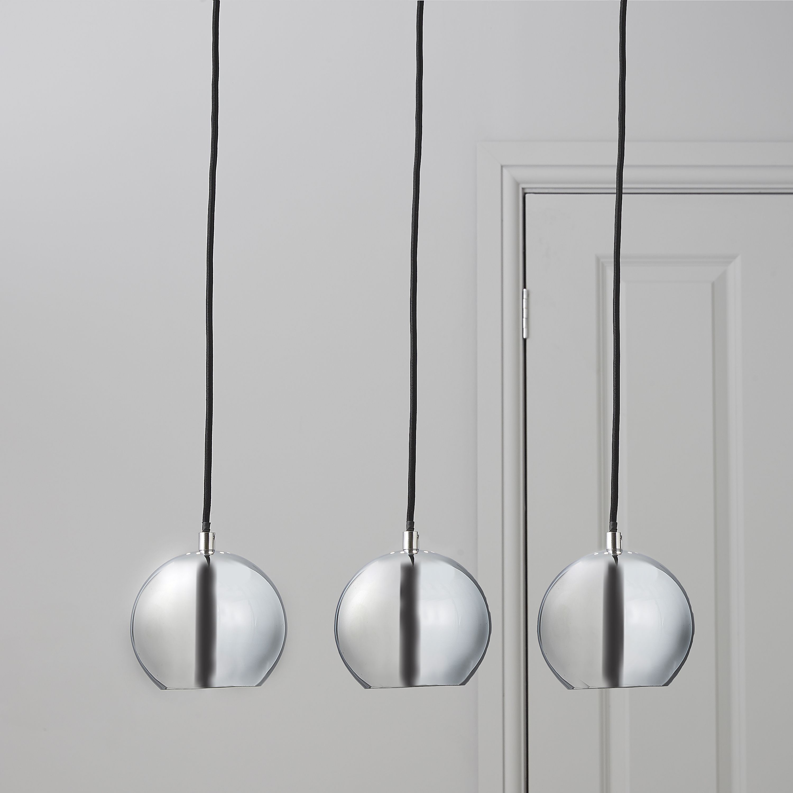 GoodHome Roccheta Chrome effect 3 Lamp Pendant ceiling light, (Dia)140mm