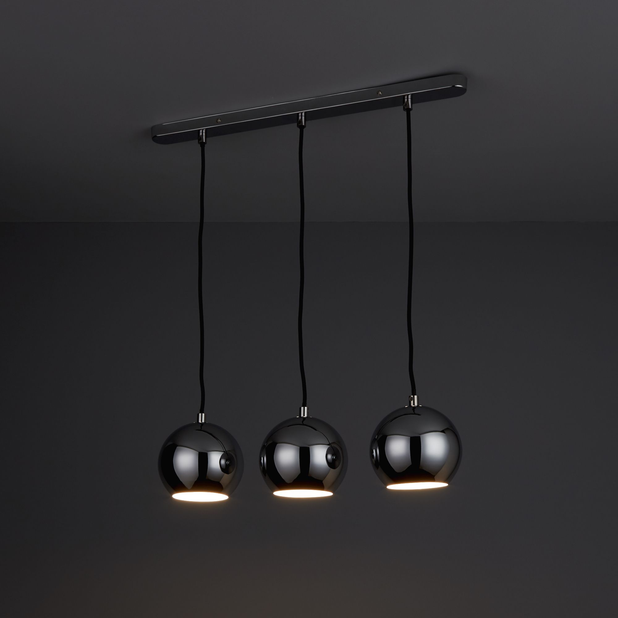 GoodHome Roccheta Chrome effect 3 Lamp Pendant ceiling light, (Dia)140mm