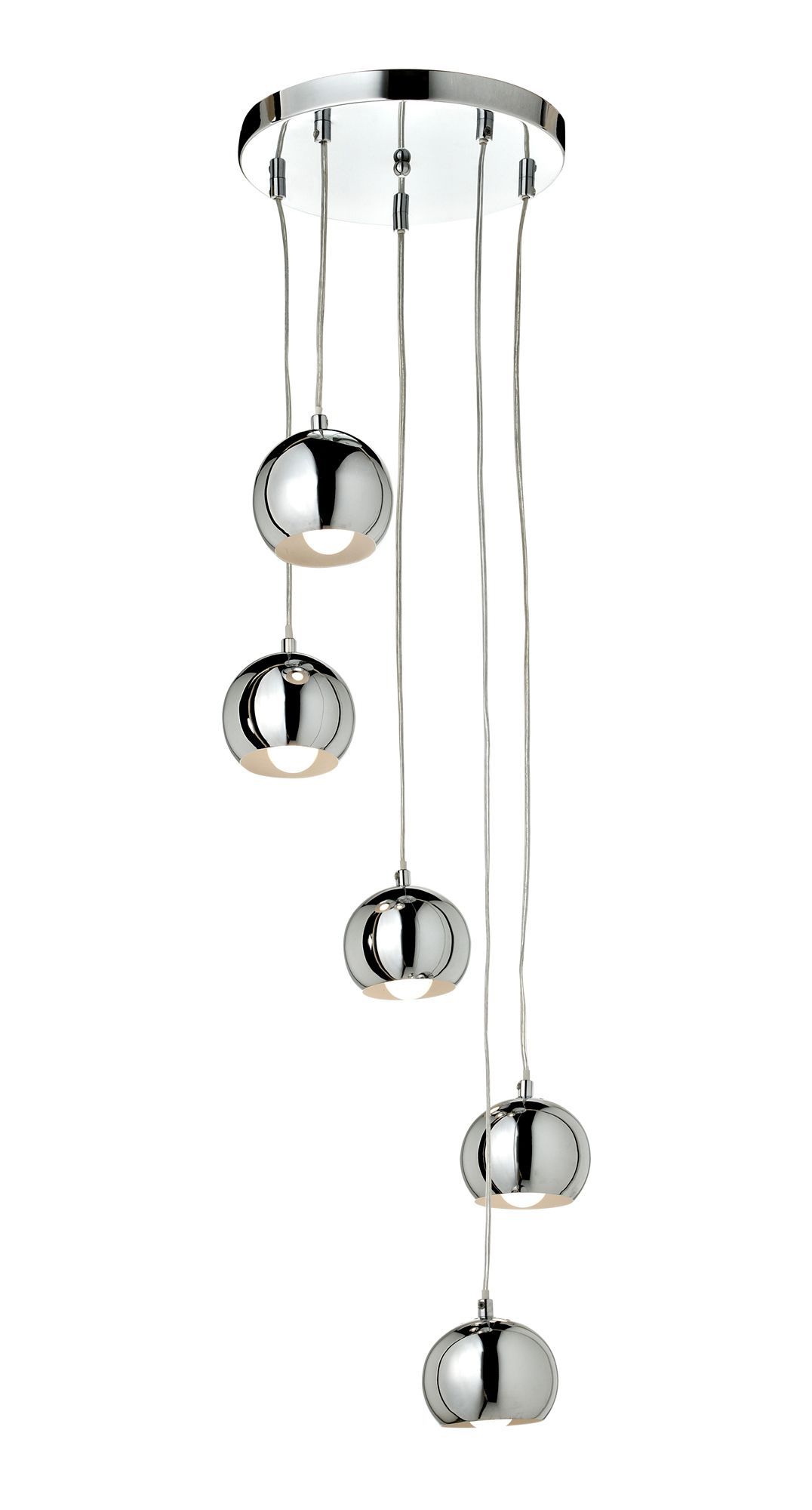 GoodHome Roccheta Chrome effect 5 Lamp Pendant ceiling light, (Dia)370mm