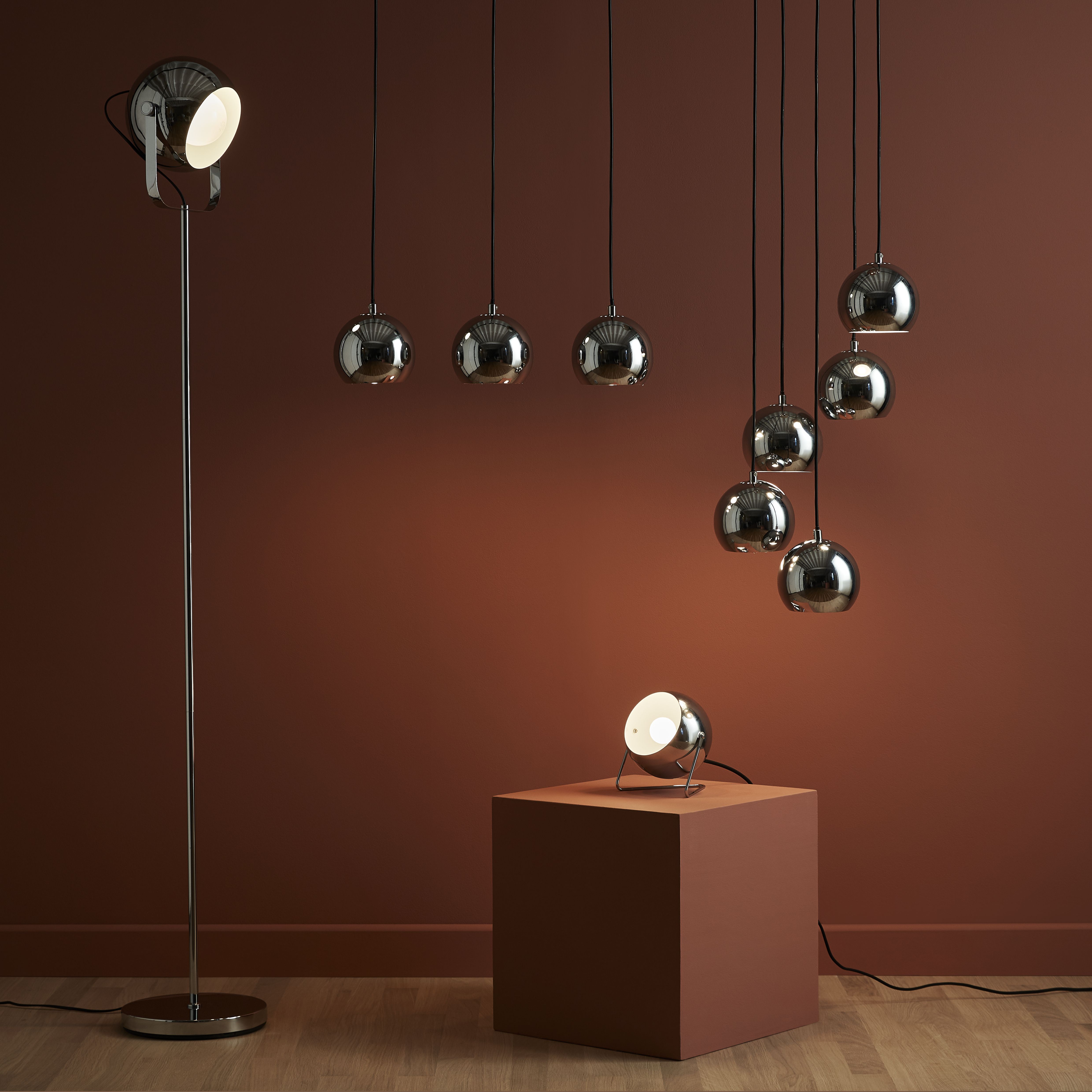 GoodHome Roccheta Modern Chrome effect Table light