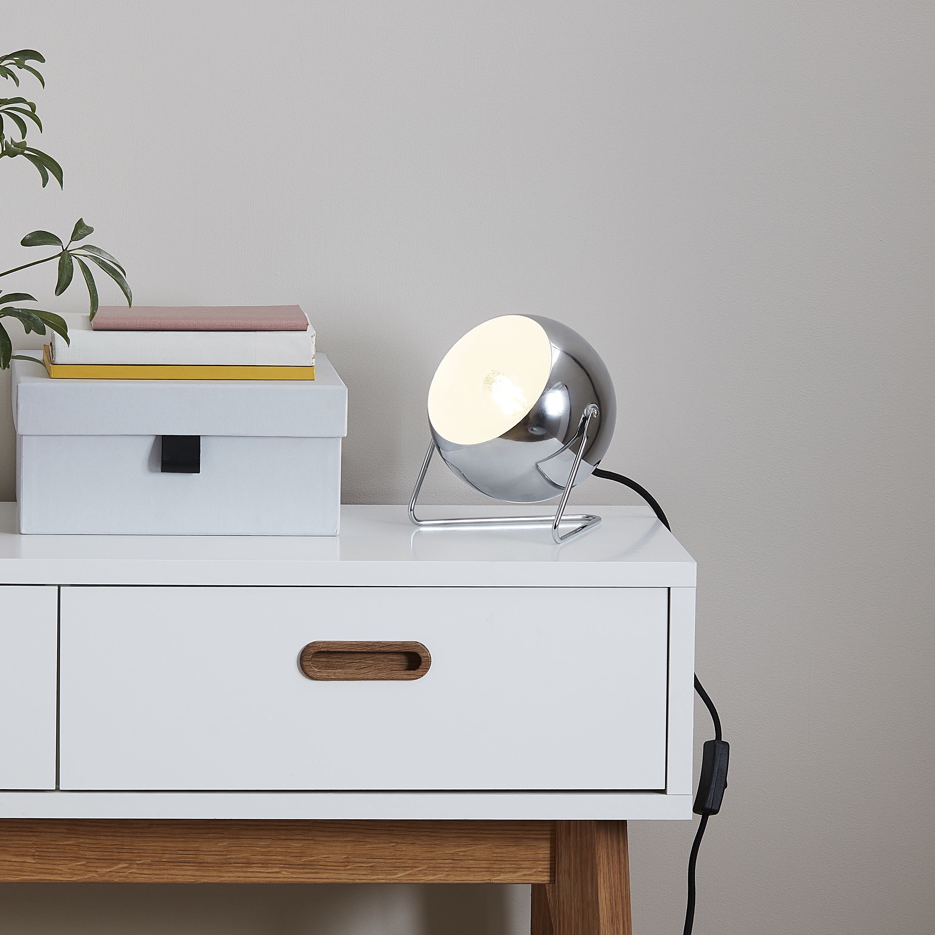 GoodHome Roccheta Modern Chrome effect Table light