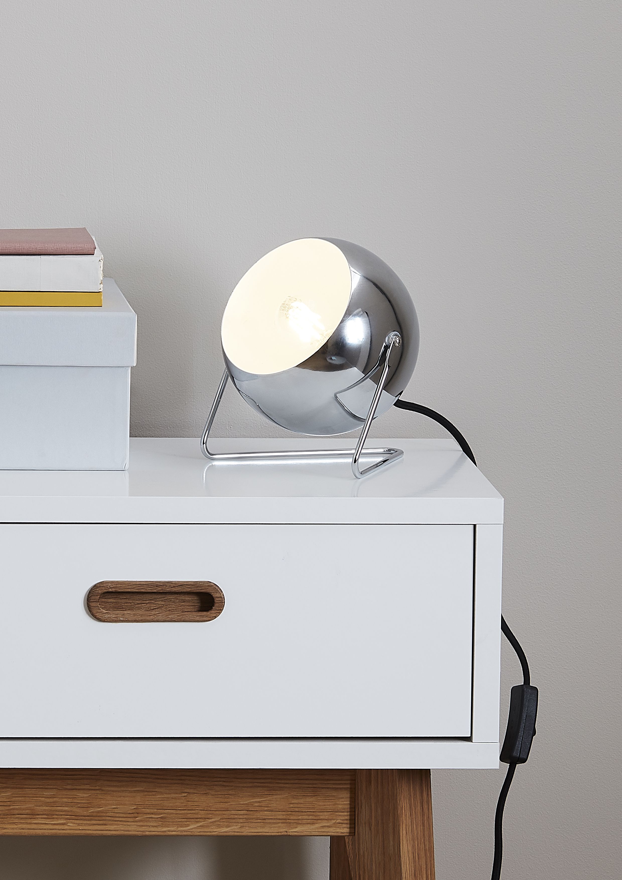 GoodHome Roccheta Modern Chrome effect Table light