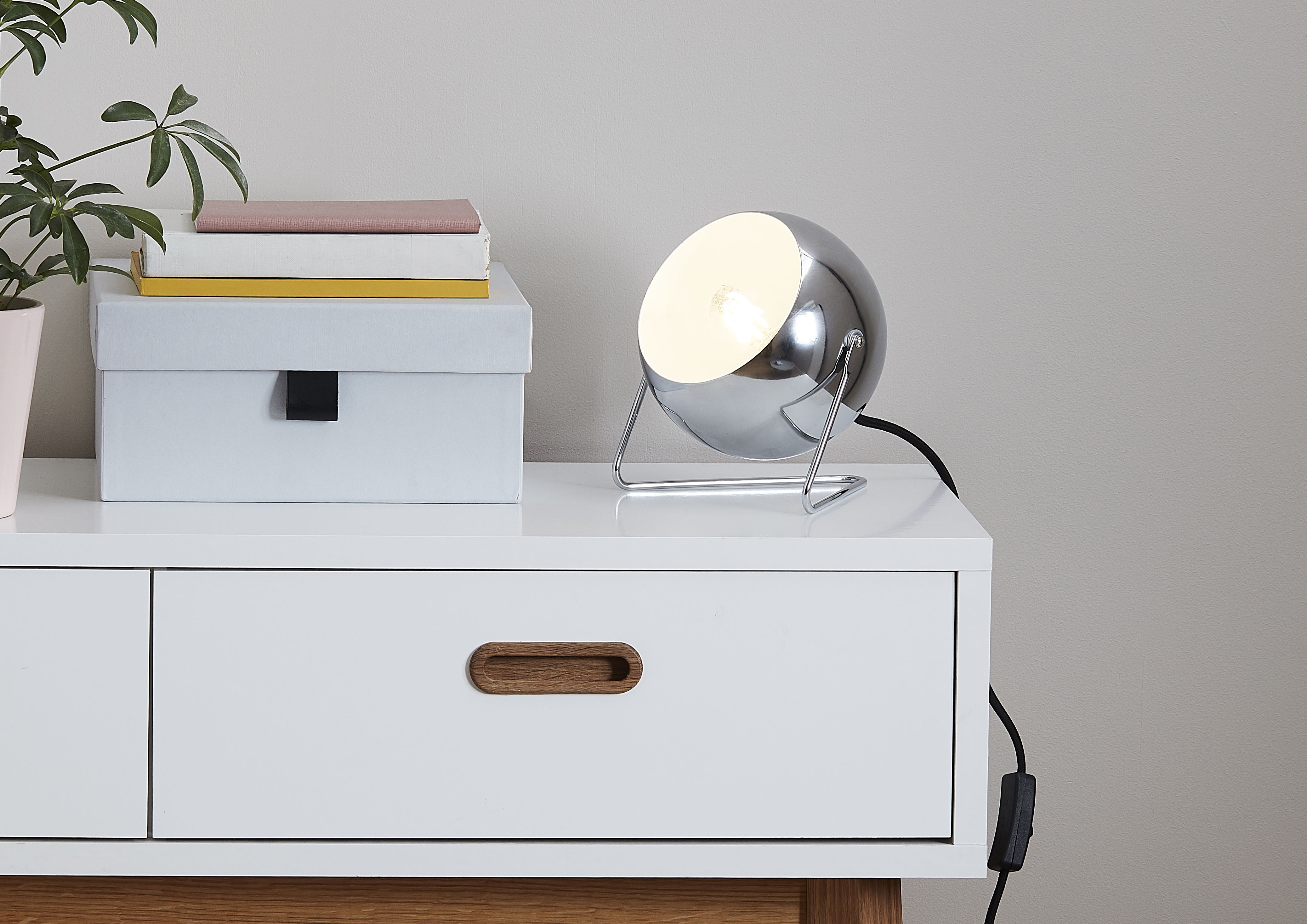 GoodHome Roccheta Modern Chrome effect Table light