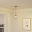 GoodHome Rochford Vintage Satin Antique brass effect Pendant ceiling light, (Dia)170mm