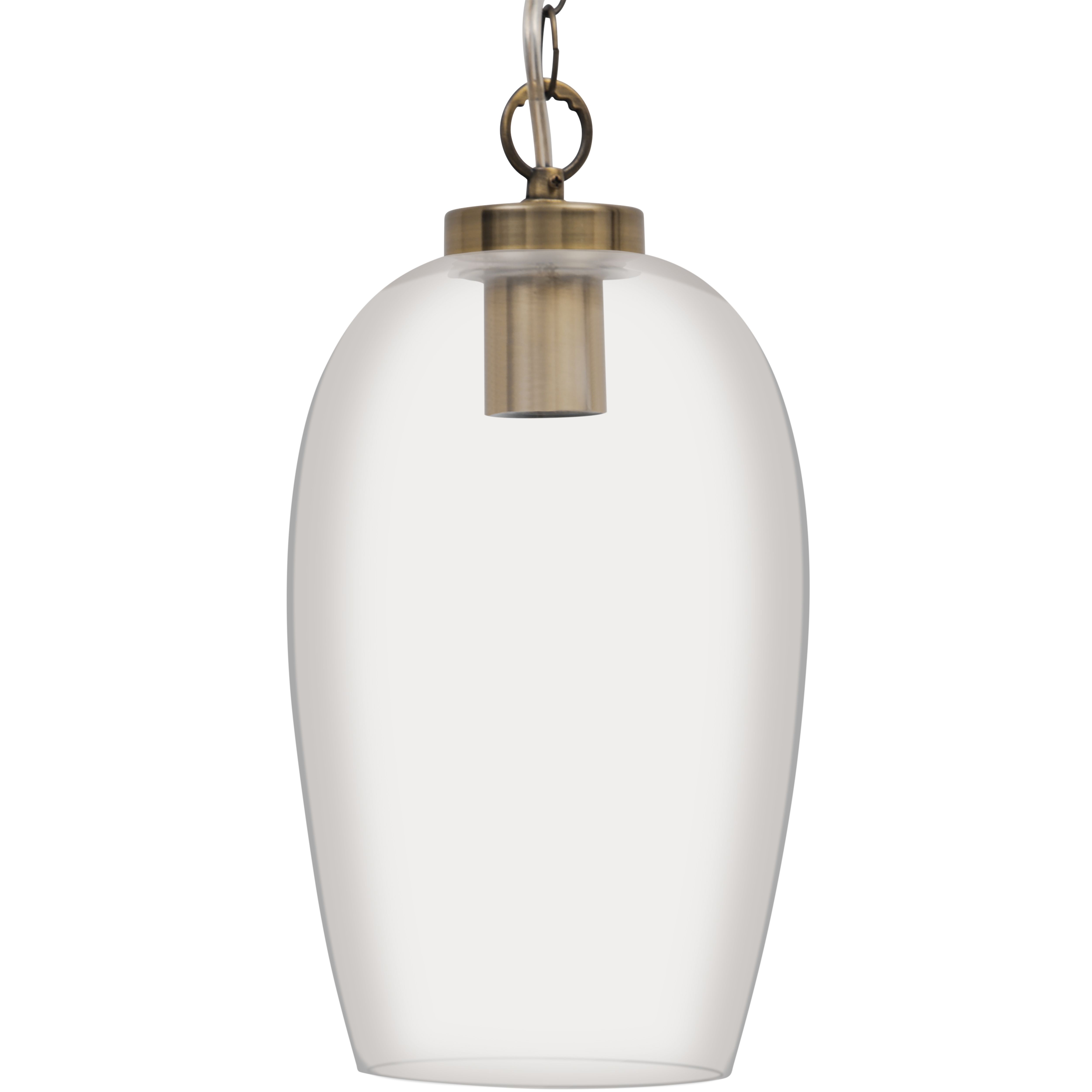 GoodHome Rochford Vintage Satin Antique brass effect Pendant ceiling light, (Dia)170mm