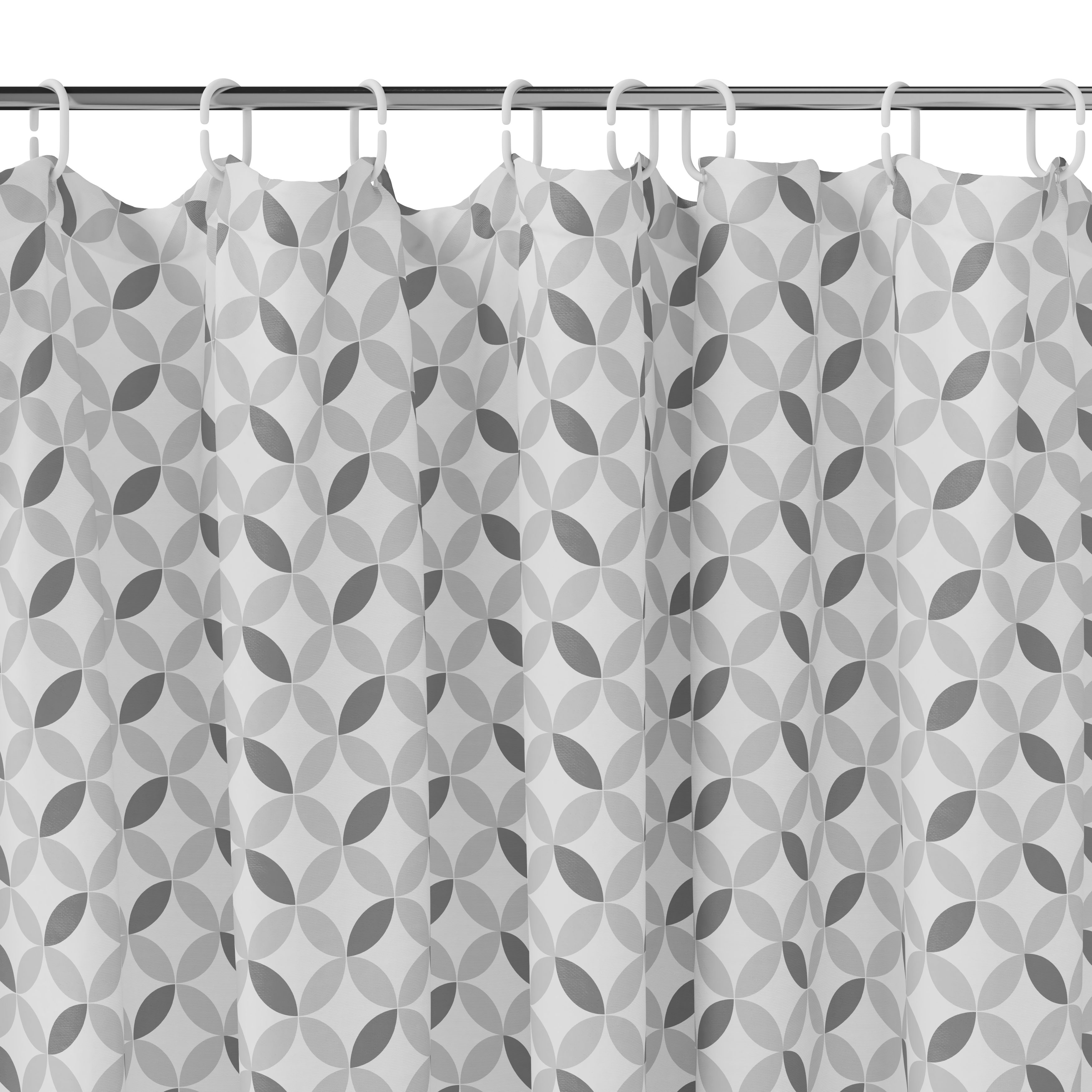 GoodHome Rohu White & grey Cement tile Shower curtain (W)180cm