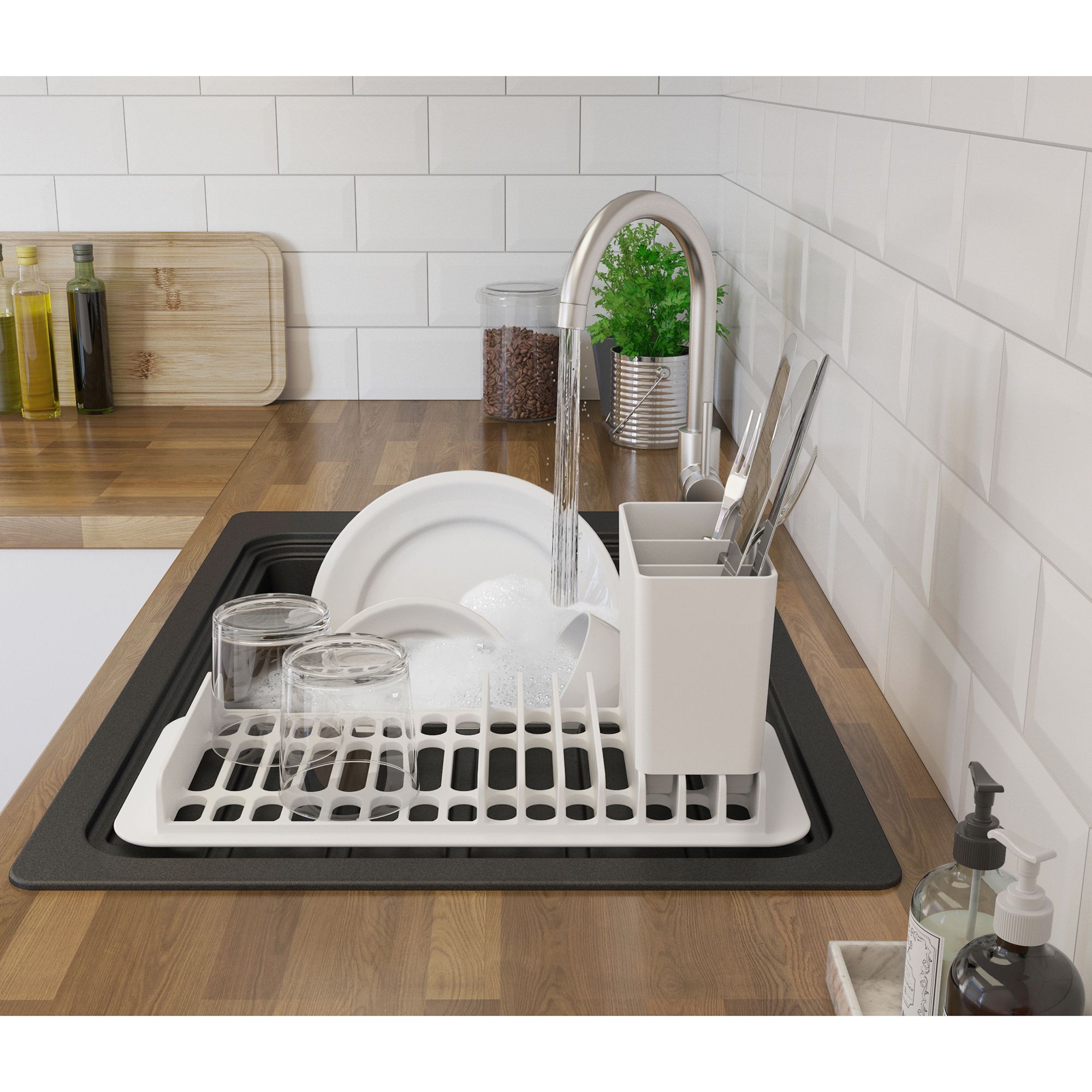 Goodhome romesco black composite quartz 1 bowl sink & drainer new arrivals