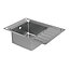 GoodHome Romesco Brushed Stainless steel 1 Bowl Kitchen sink With compact drainer 510mm x 770mm