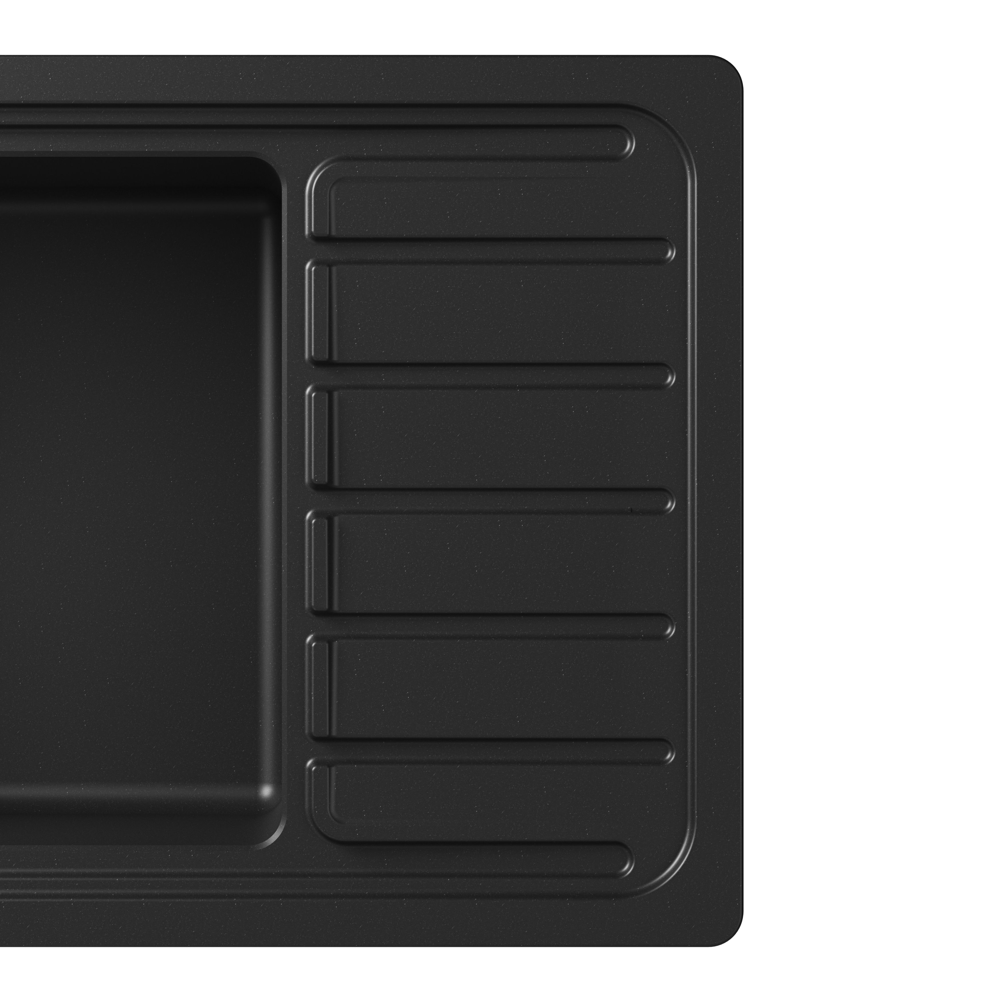 GoodHome Romesco Matt black Composite quartz 1 Bowl Sink & drainer 773mm x 773mm