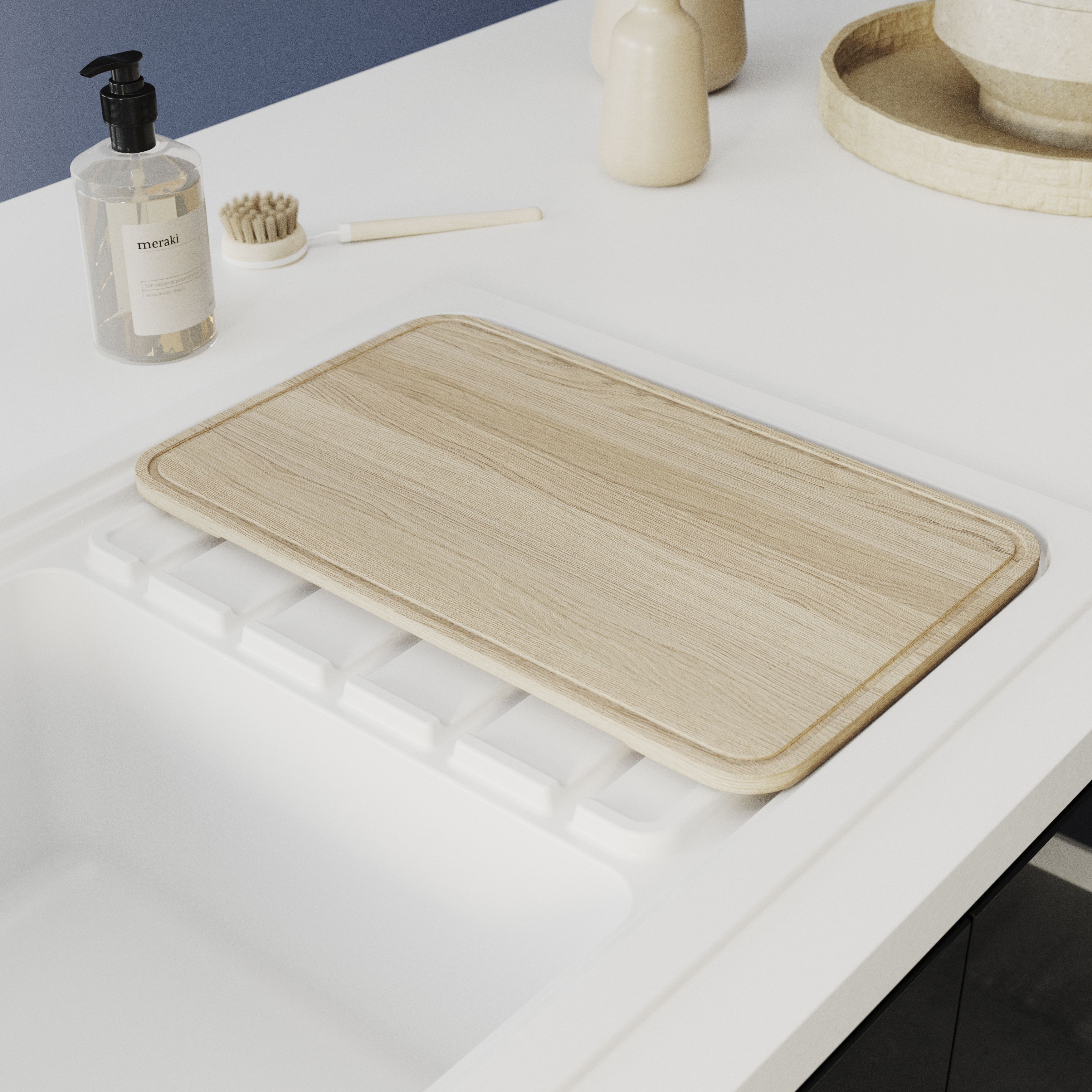GoodHome Romesco White Granite 1 Bowl Sink & drainer 515mm x 883mm