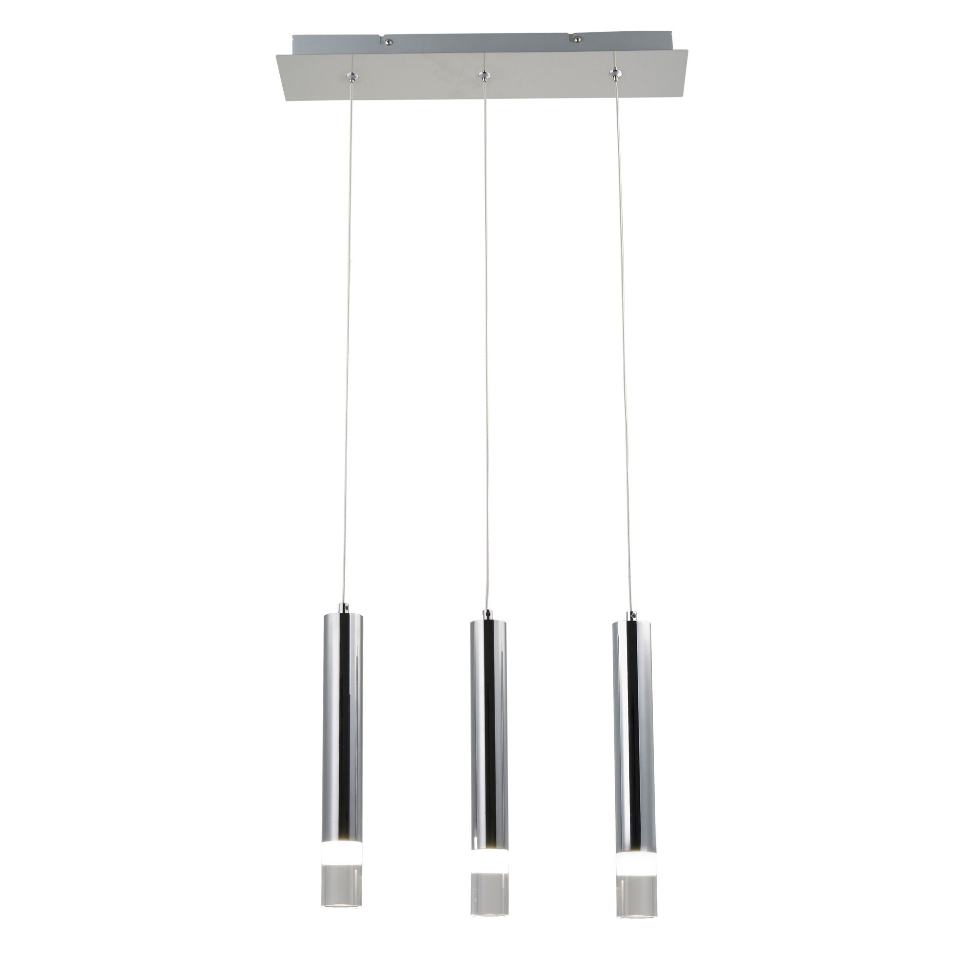 GoodHome Rossak Chrome effect 3 Lamp Pendant light, LED B&Q (Dia)430mm | ceiling DIY at
