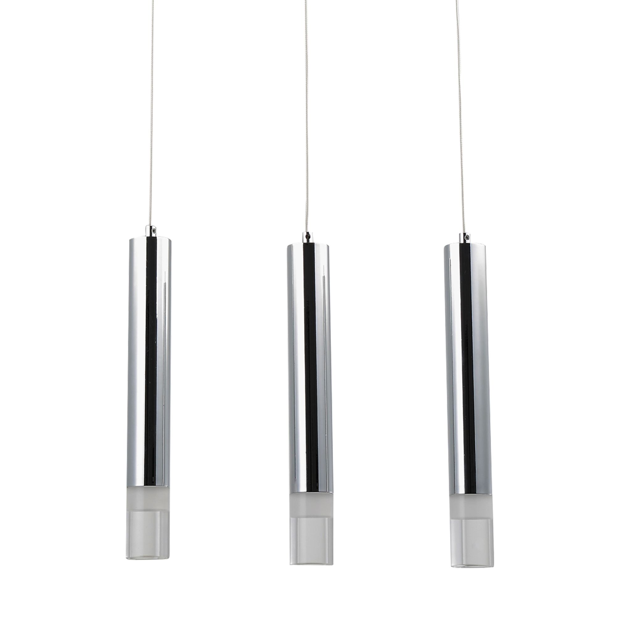 GoodHome Rossak Chrome effect 3 Lamp LED Pendant ceiling light, (Dia)430mm