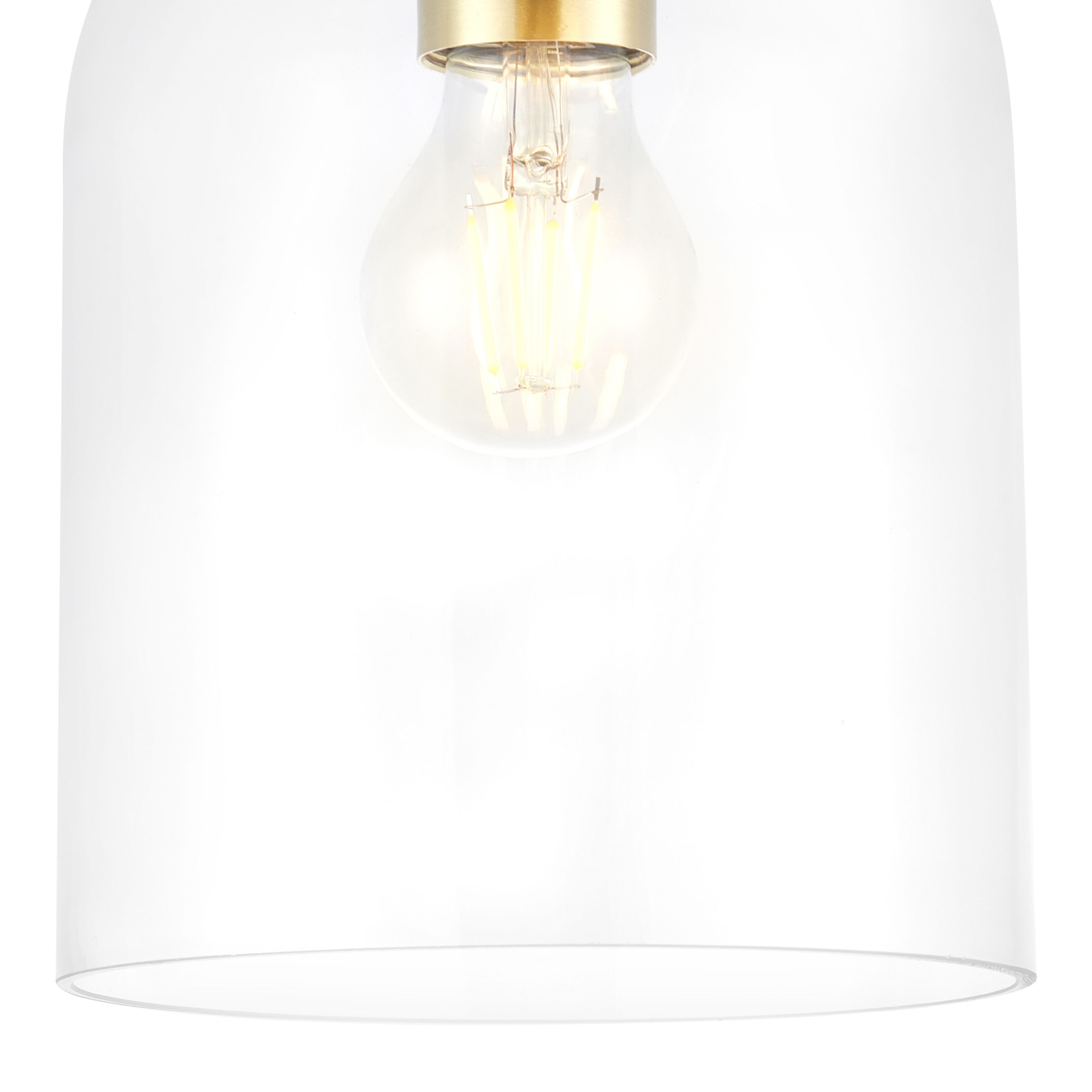 GoodHome Round Brushed Glass & metal Gold effect Ceiling light