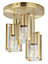 GoodHome Round Matt Glass & metal Brass effect 3 Lamp Ceiling light