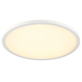 GoodHome Round Matt Plastic White LED Ceiling light