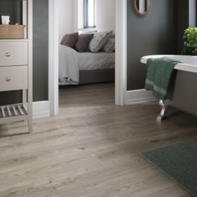 GoodHome Rowley Grey Wood design Wood effect Laminate Flooring, 1.99m²